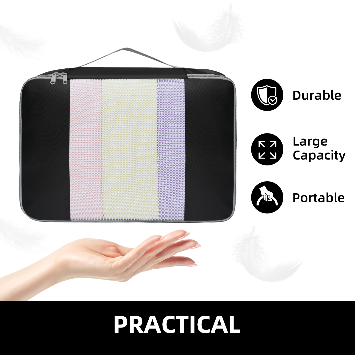 bagail-6-piece-mesh-packing-cubes-set-various-sizes-for-travel-organization image 3