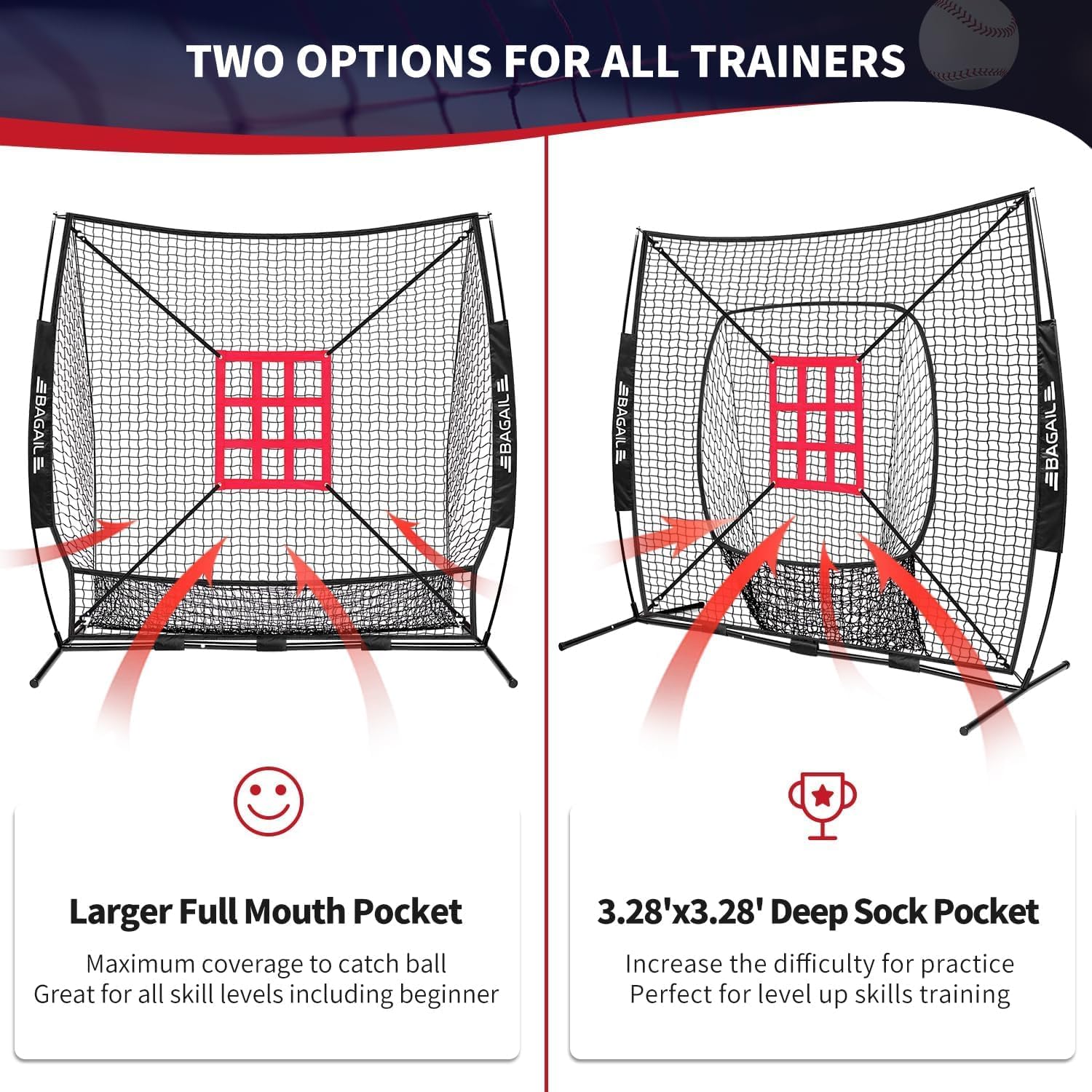 bagail-7x7-ft-extra-large-baseball-softball-training-net-with-batting-tee-heavy- image 8