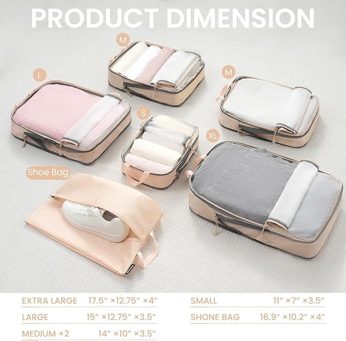 bagail-6-set-ultralight-compression-packing-cubes-with-70d-full-mesh-travel-orga image 5