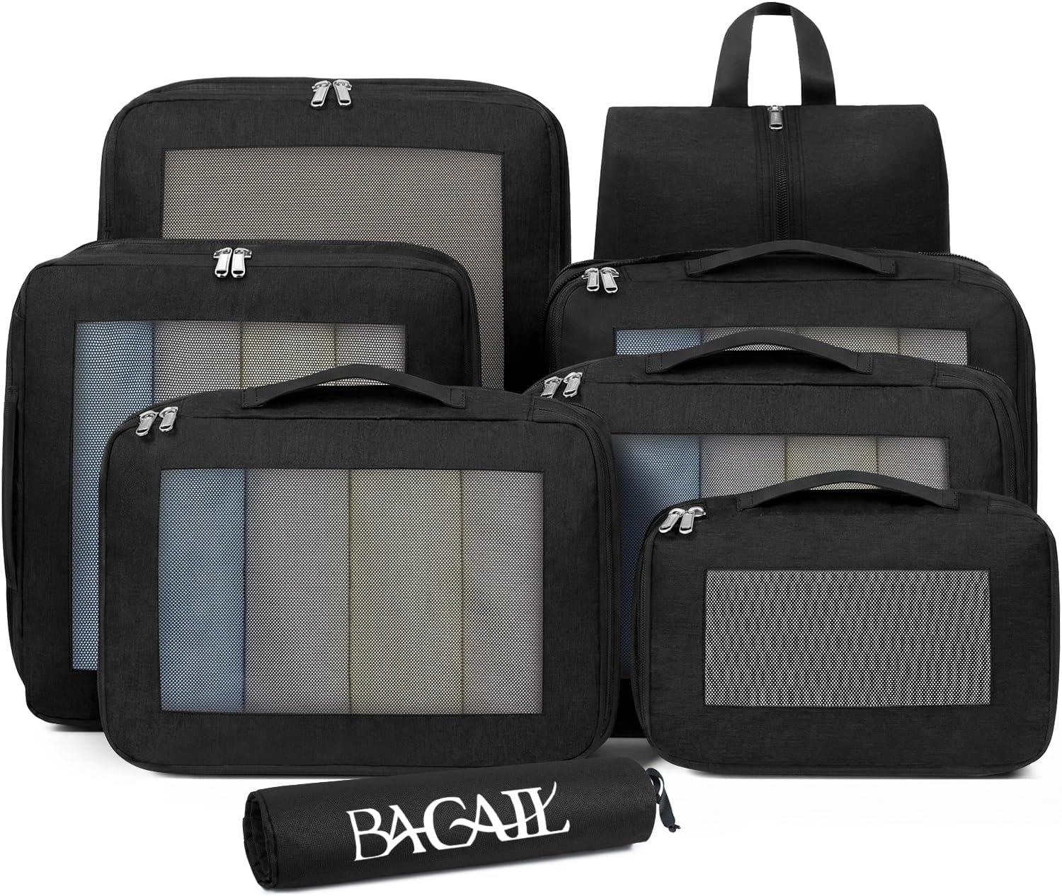 bagail-8-set-compression-packing-cubes-with-shoe-bag-laundry-bag image 1