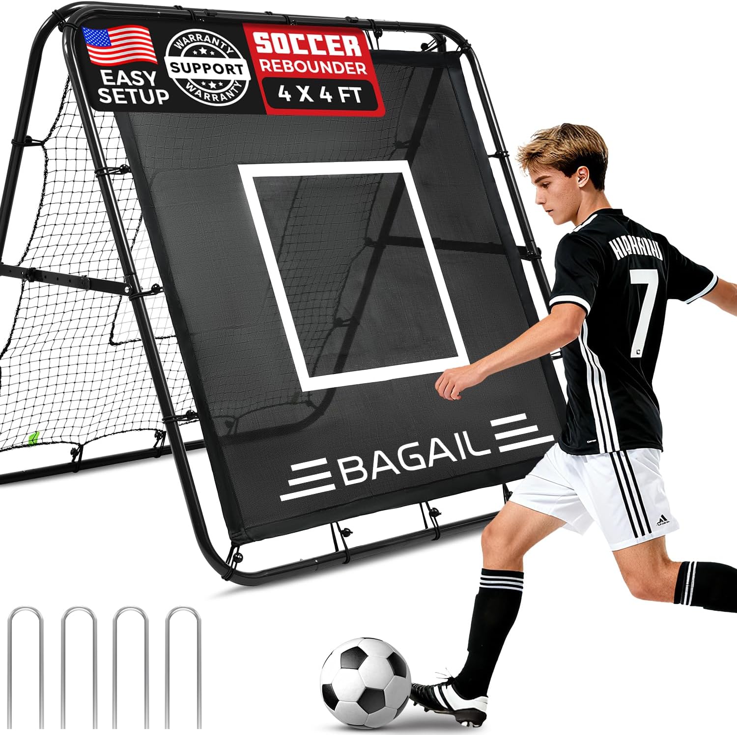 bagail-soccer-rebounder-net-4x4-ft-adjustable-angle-pitch-back image 1