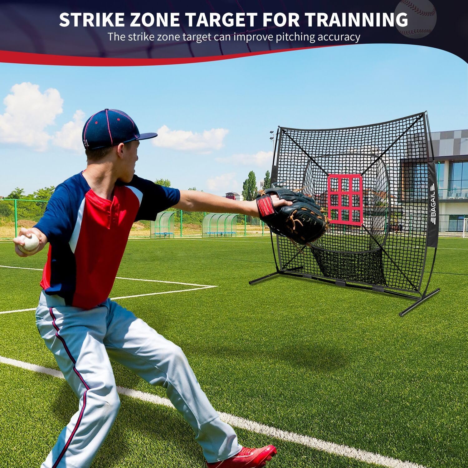 bagail-7x7-ft-baseball-softball-practice-net-with-bow-frame-for-batting-hitting- image 5