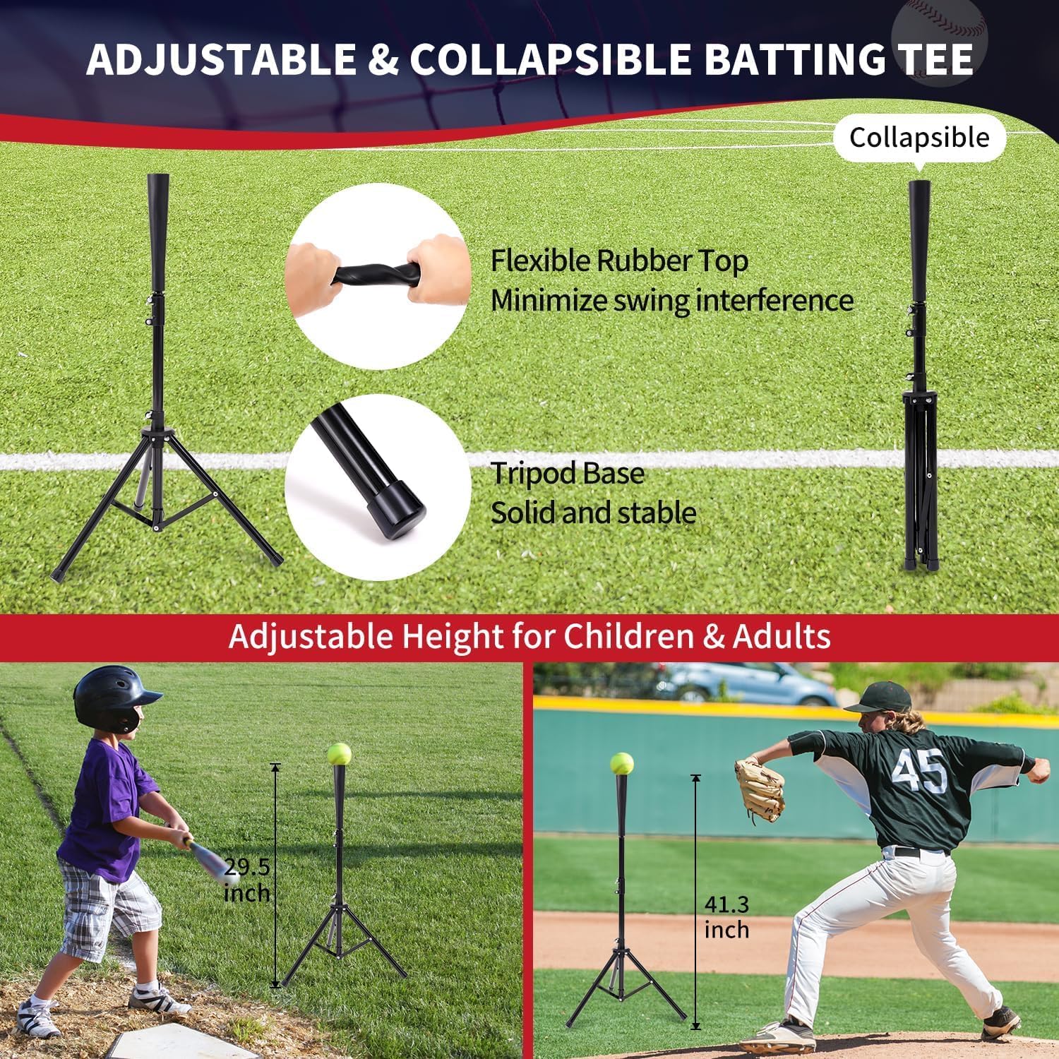 bagail-7x7-ft-extra-large-baseball-softball-training-net-with-batting-tee-heavy- image 5