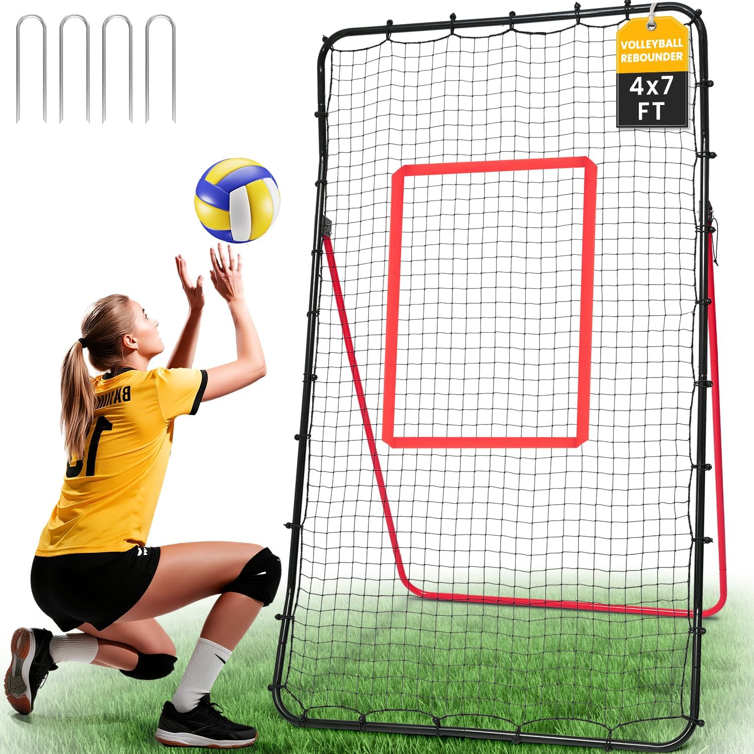 bagail-volleyball-rebounder-net-7x4-ft-adjustable-angles-sturdy-base image 8