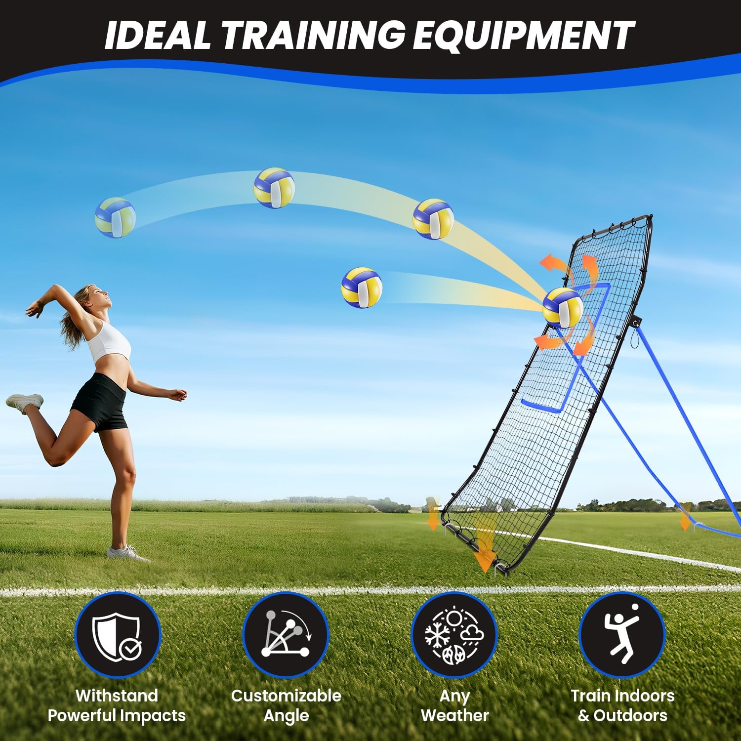 bagail-volleyball-rebounder-net-7x4-ft-adjustable-angles-sturdy-base image 5