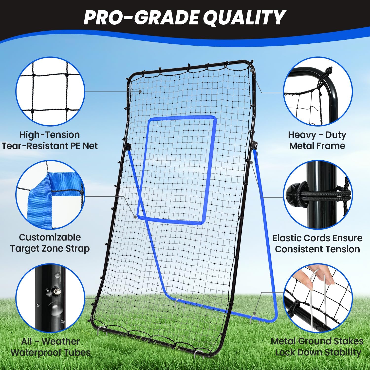 bagail-volleyball-rebounder-net-7x4-ft-adjustable-angles-sturdy-base image 3