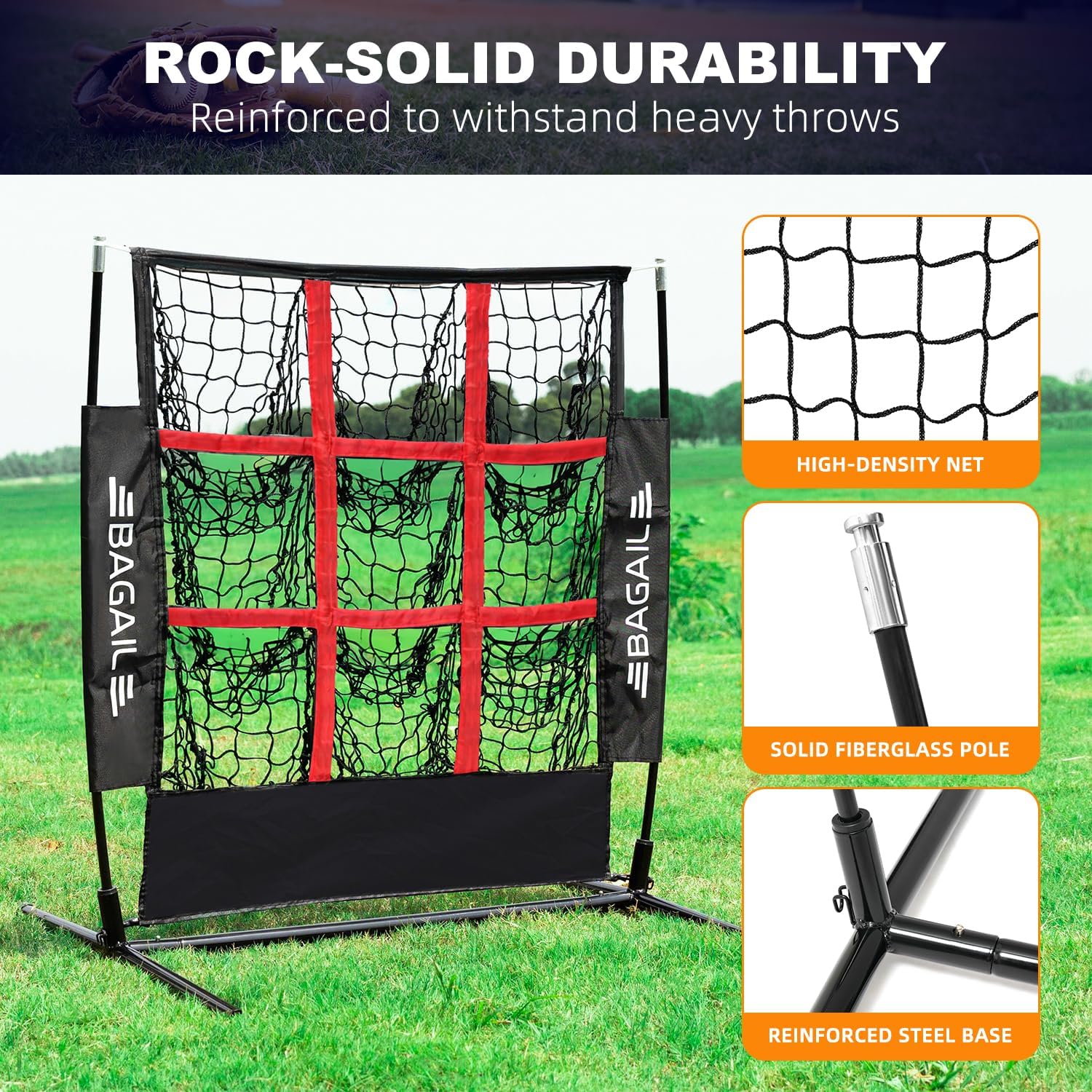 bagail-baseball-and-softball-pitching-net-with-9-pockets-portable-practice-targe image 2