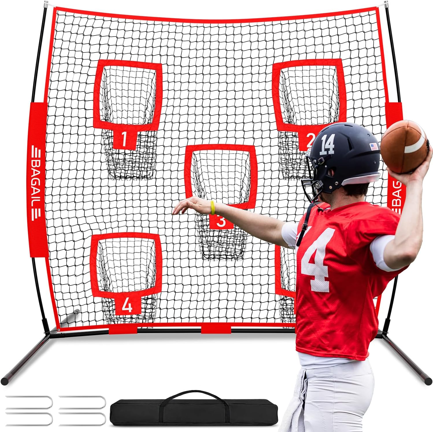 bagail-football-throwing-net-5-or-9-target-pockets-heavy-duty-portable-qb-accura image 8