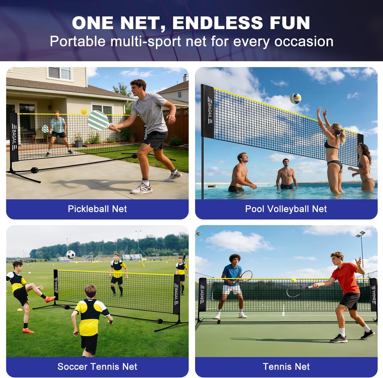 bagail-badminton-net-height-adjustable-kids-volleyball-net-foldable-nylon-net-10 image 5