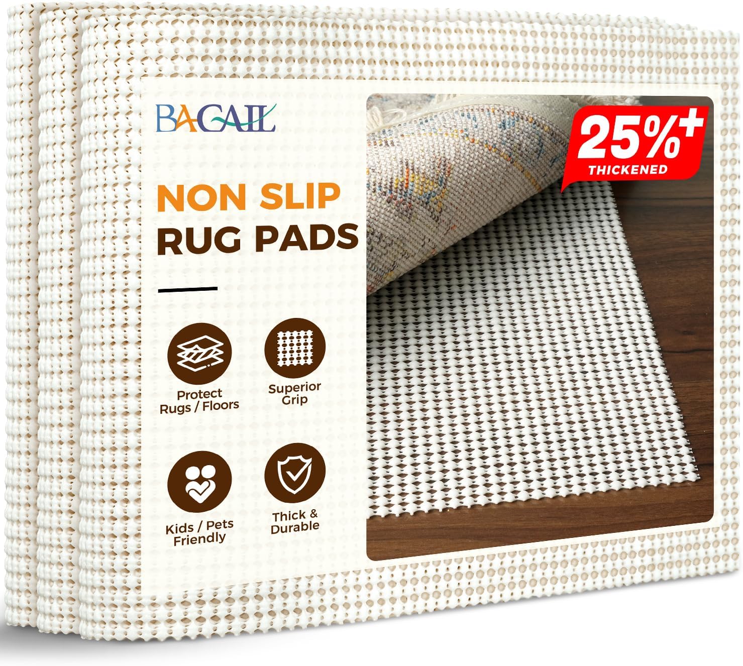 bagail-basics-non-slip-rug-pad-gripper-for-hardwood-floors-extra-thick-under-rug image 1