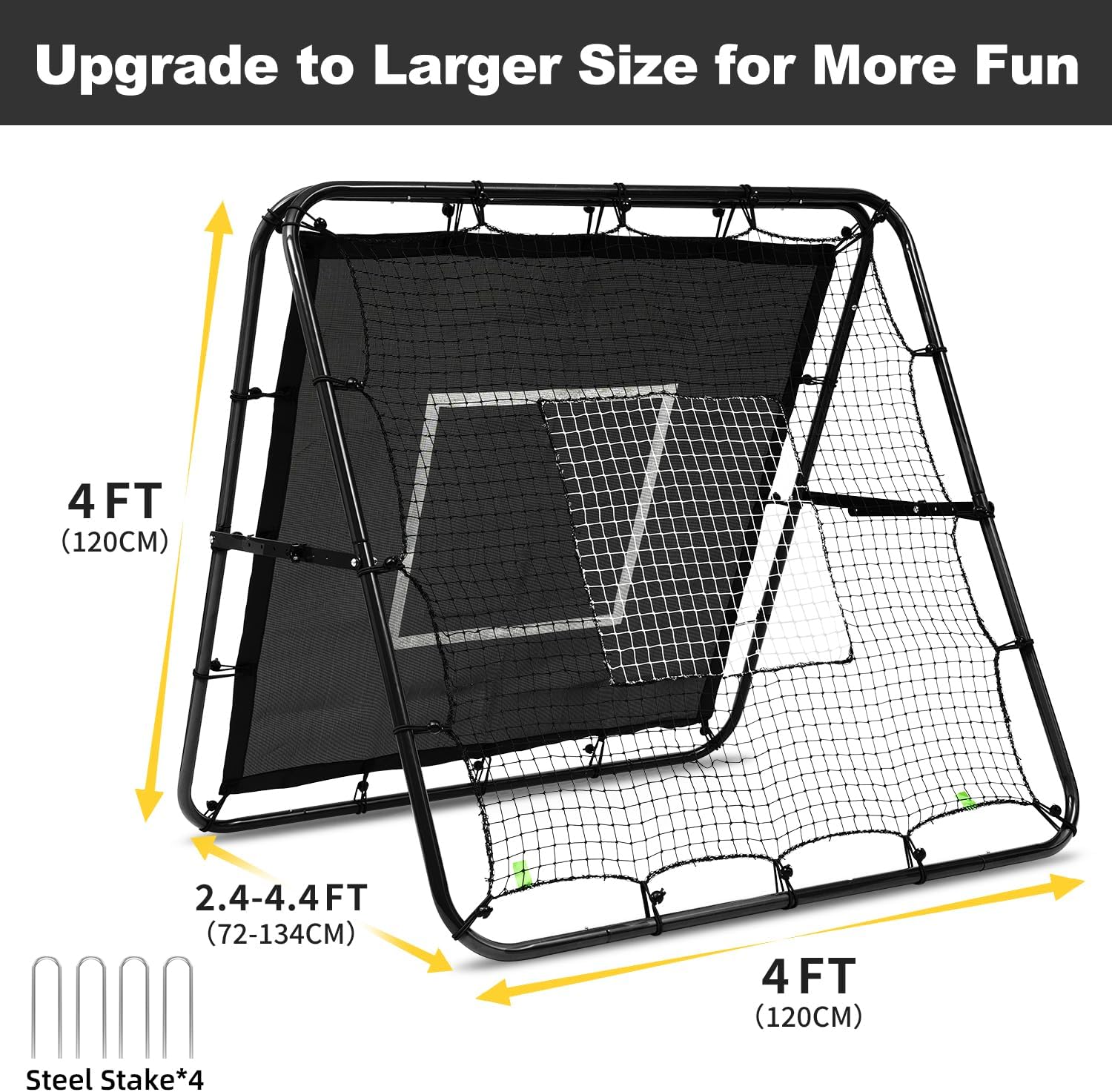 bagail-soccer-rebounder-net-4x4-ft-adjustable-angle-pitch-back image 2