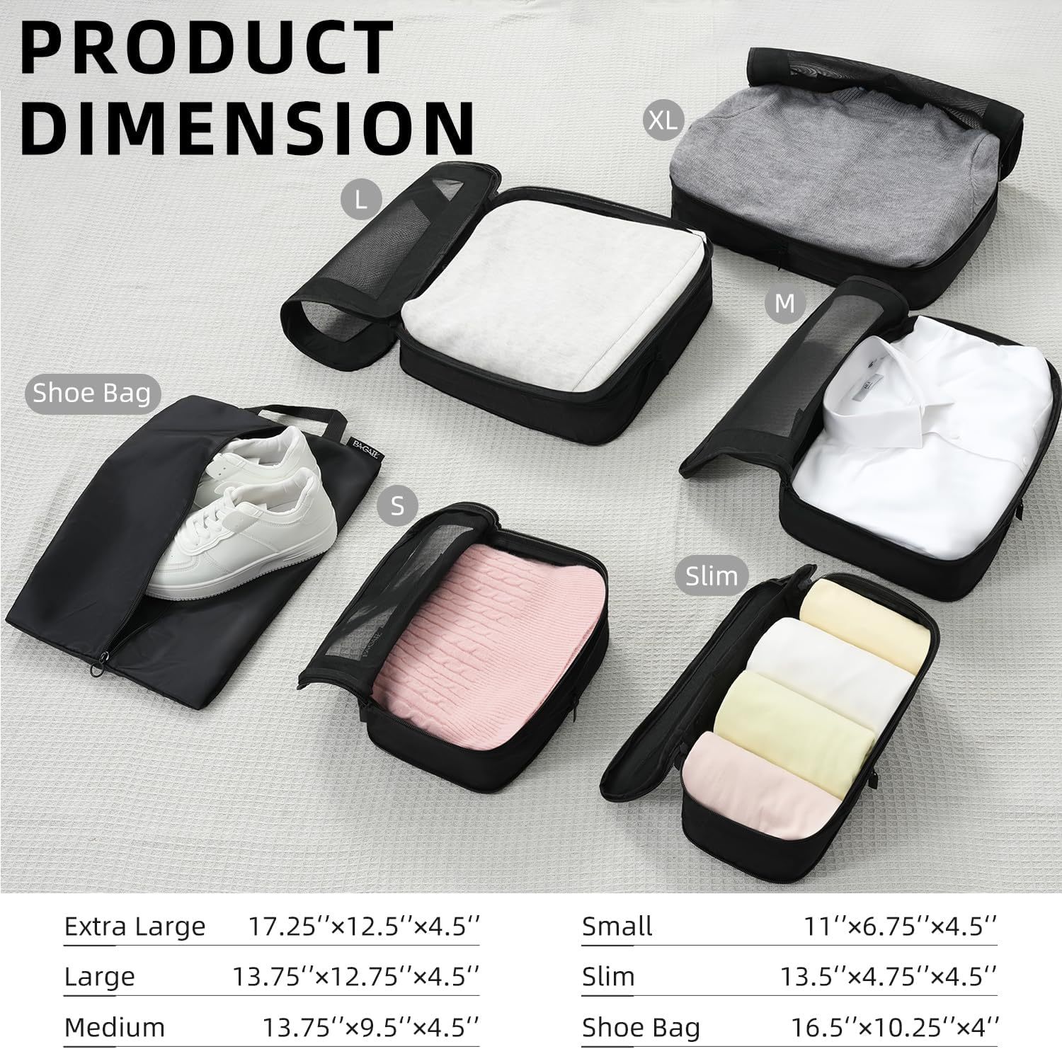 bagail-5-set-square-mesh-compression-packing-cubes-expandable-travel-organizers- image 8