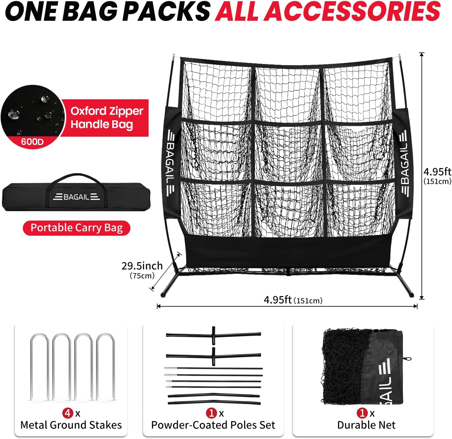 bagail-football-throwing-net-5-or-9-target-pockets-heavy-duty-portable-qb-accura image 7