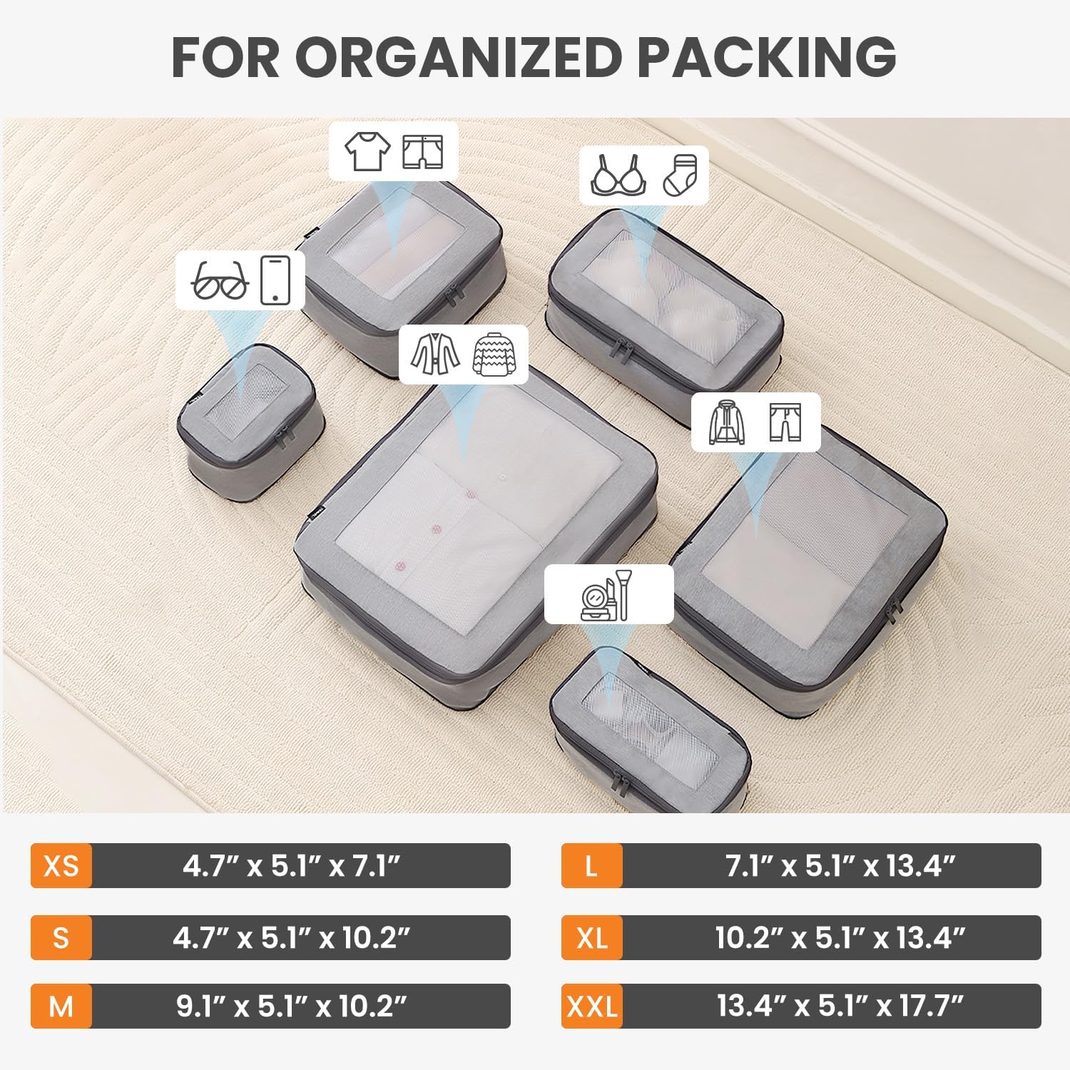 bagail-6-set-compression-packing-cubes-with-expandable-design-luggage-organizer- image 4