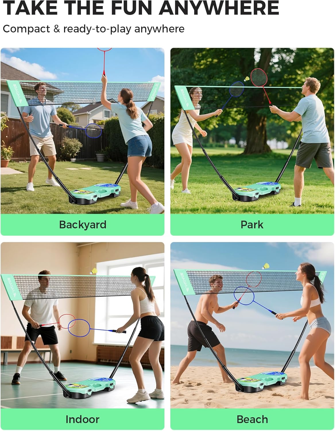 bagail-portable-badminton-net-set-pop-up-net-with-carry-case-complete-4-racket-s image 6