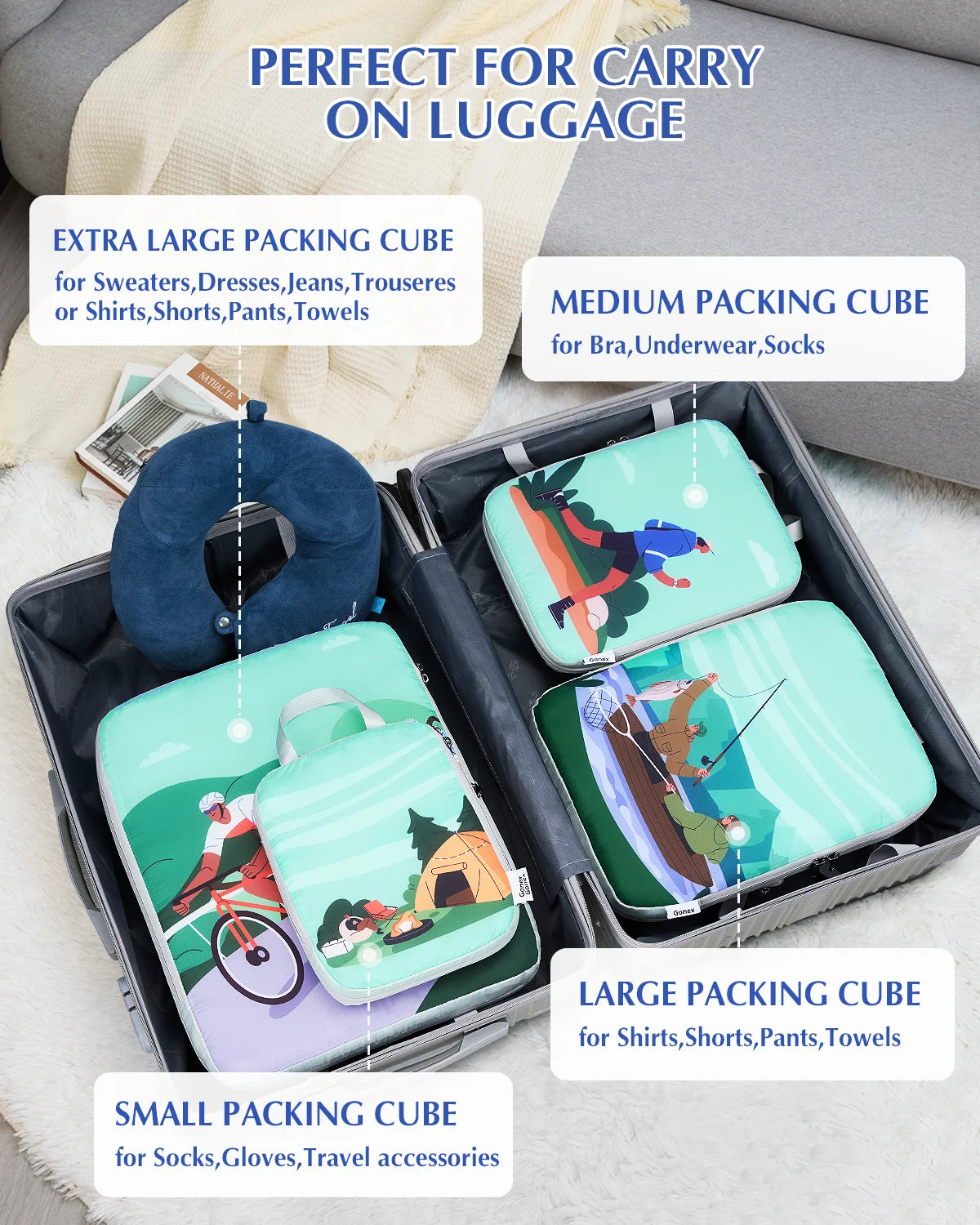 gonex-outdoor-compression-packing-cubes-4-piece-set-space-saving-travel-organize image 5