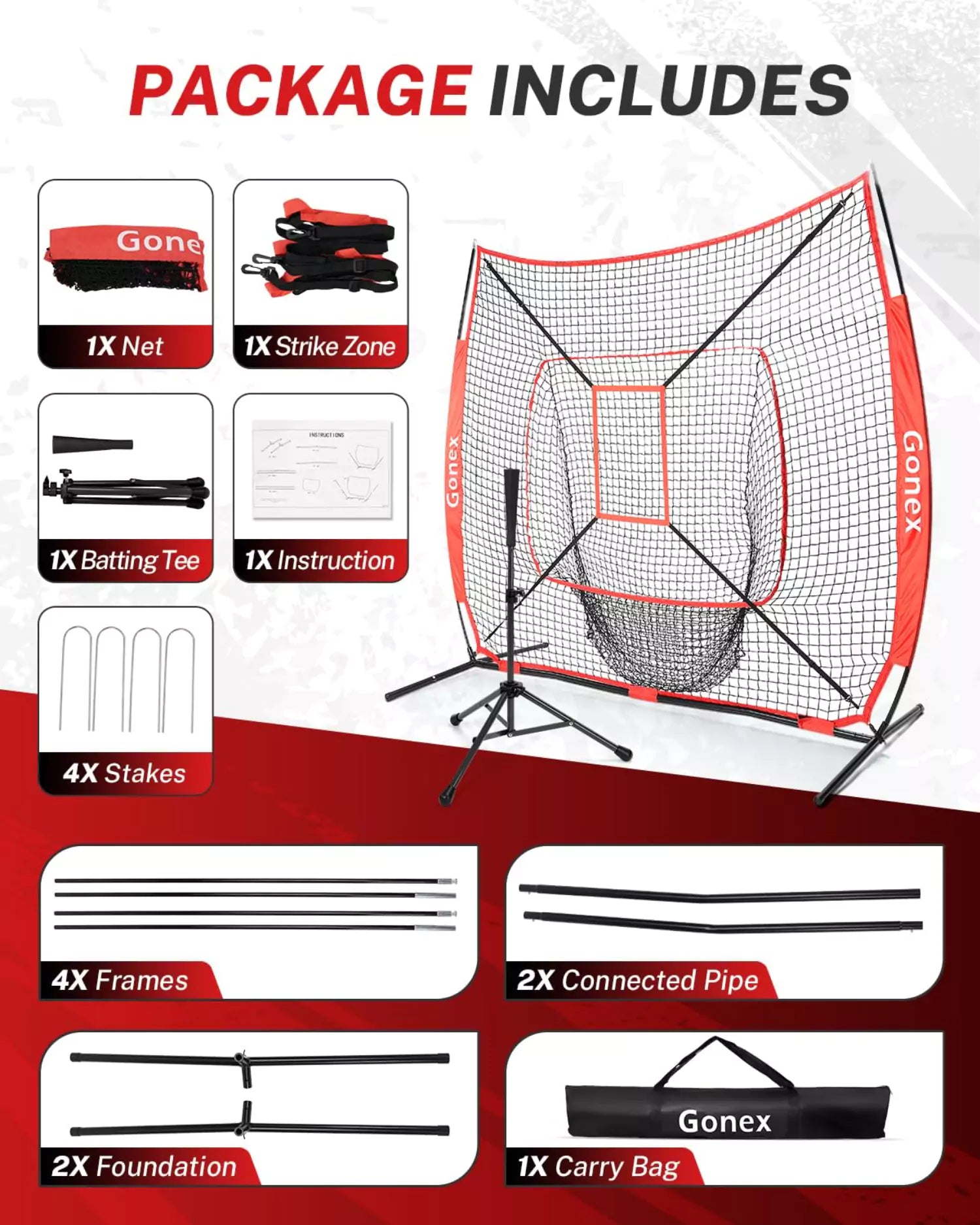 gonex-7x7-baseball-practice-hitting-net-and-tee image 7
