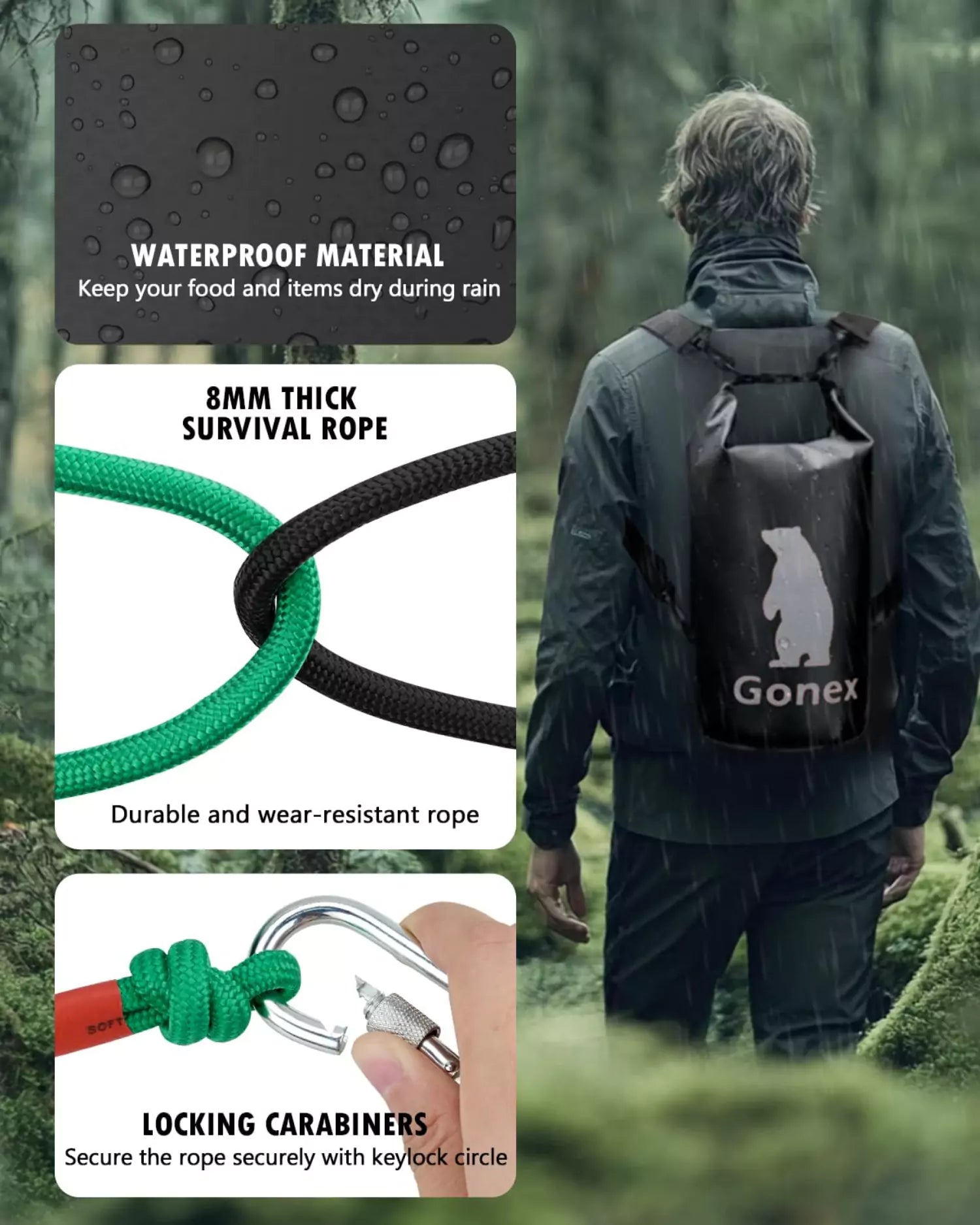 gonex-bear-proof-bag-kit-10l-waterproof-ultralight-bear-bag-for-camping image 4