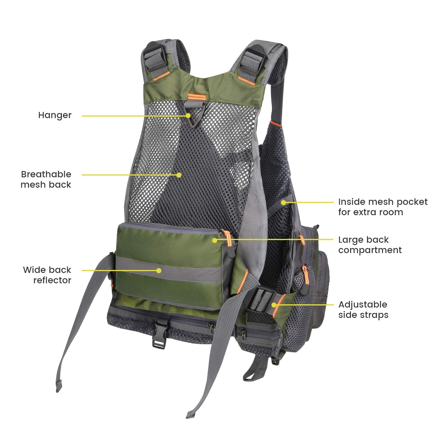 gonex-fly-fishing-vest-with-multiple-pockets-and-d-rings-adjustable-fit image 6