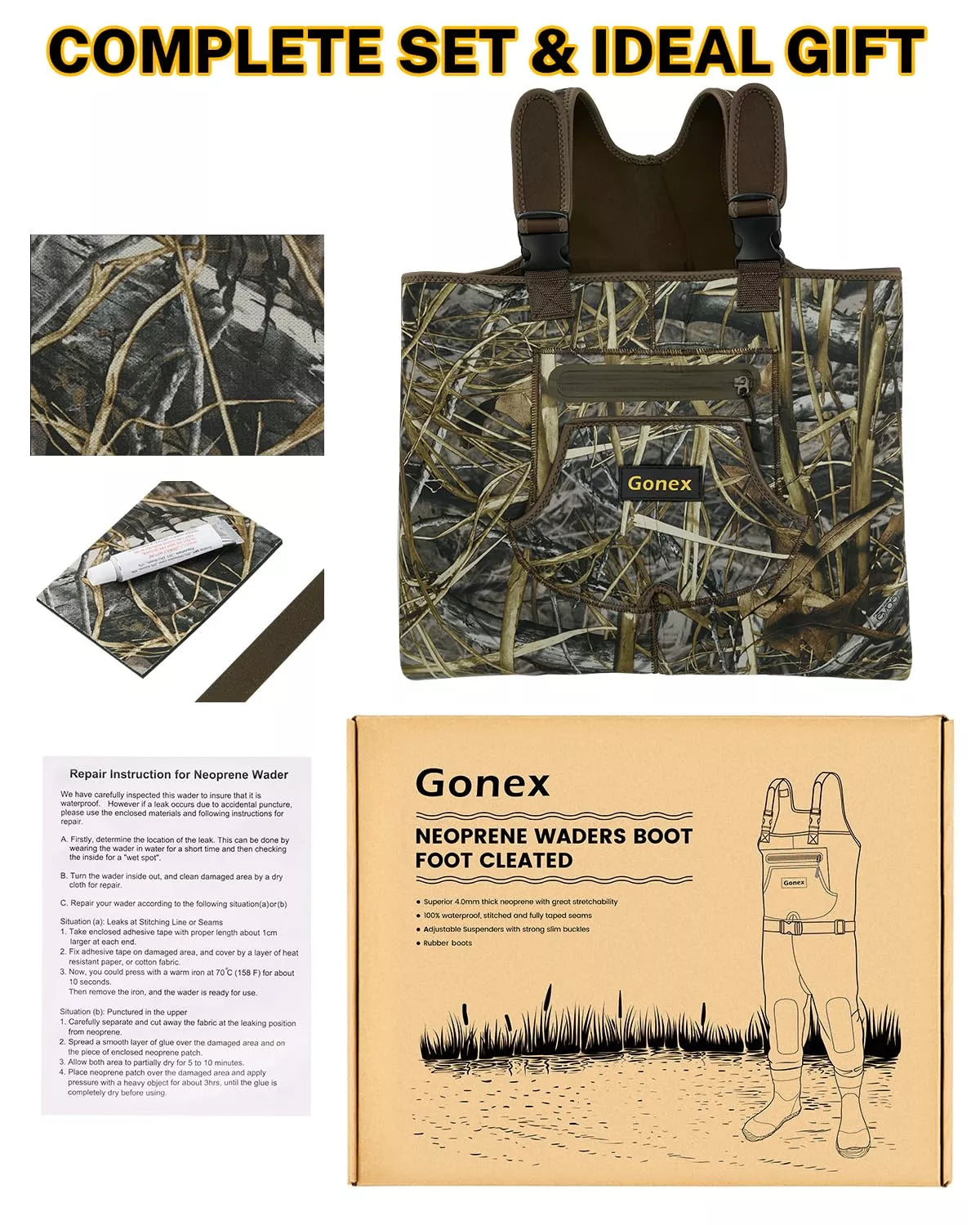 gonex-neoprene-chest-waders-with-boots-for-kids image 5