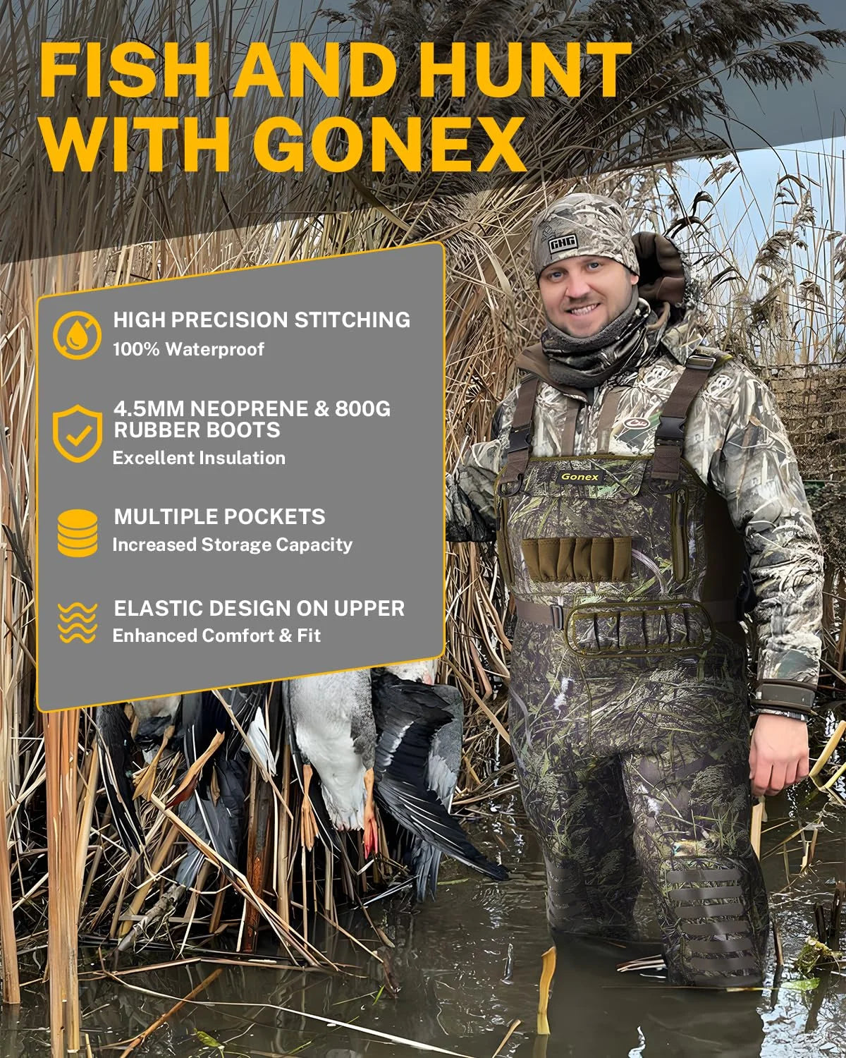 gonex-hunting-waders-with-insulated-rubber-boots-4-5mm-neoprene-chest-waders-for image 5
