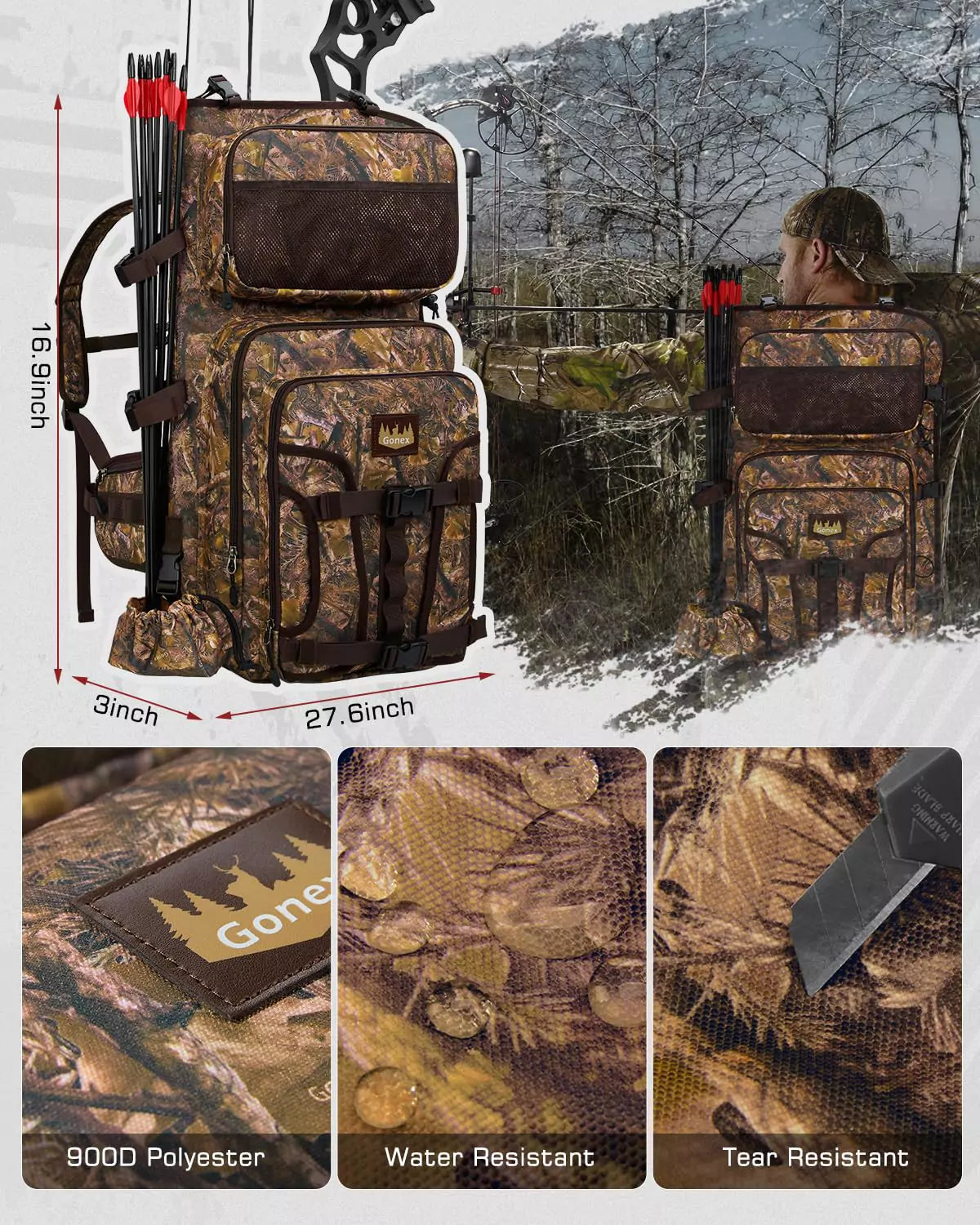 gonex-hunting-bow-and-arrow-backpack-with-detachable-case-900d-polyester image 7