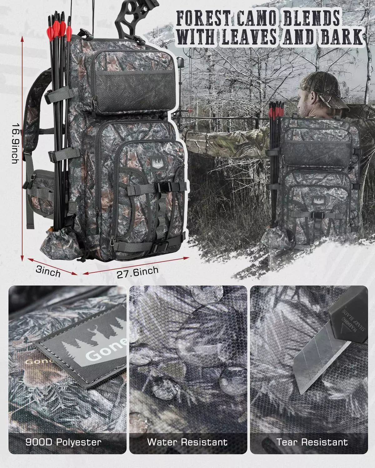 gonex-hunting-bow-and-arrow-backpack-with-detachable-case-900d-polyester image 8