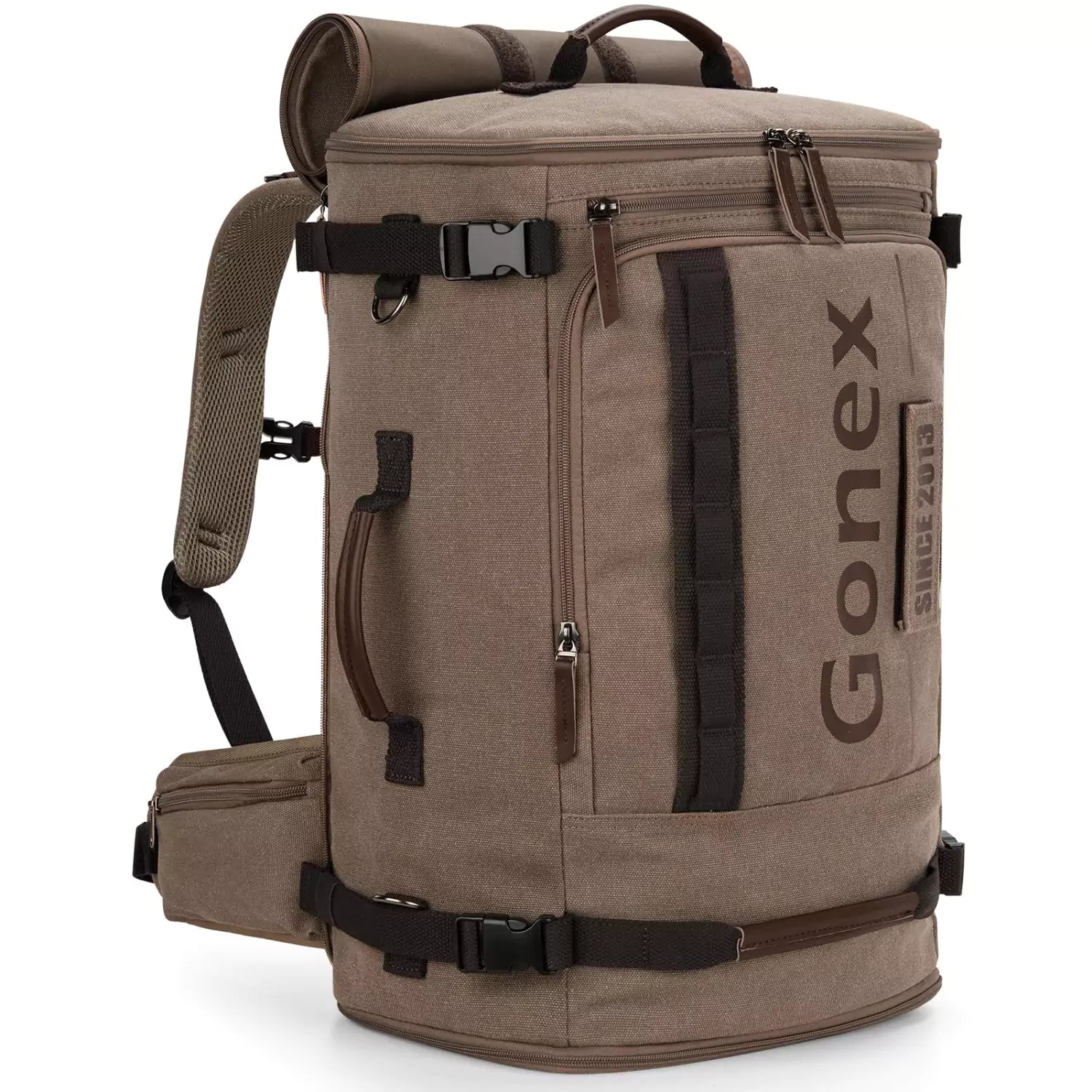 gonex-canvas-laptop-backpack-with-velcro-patch image 2