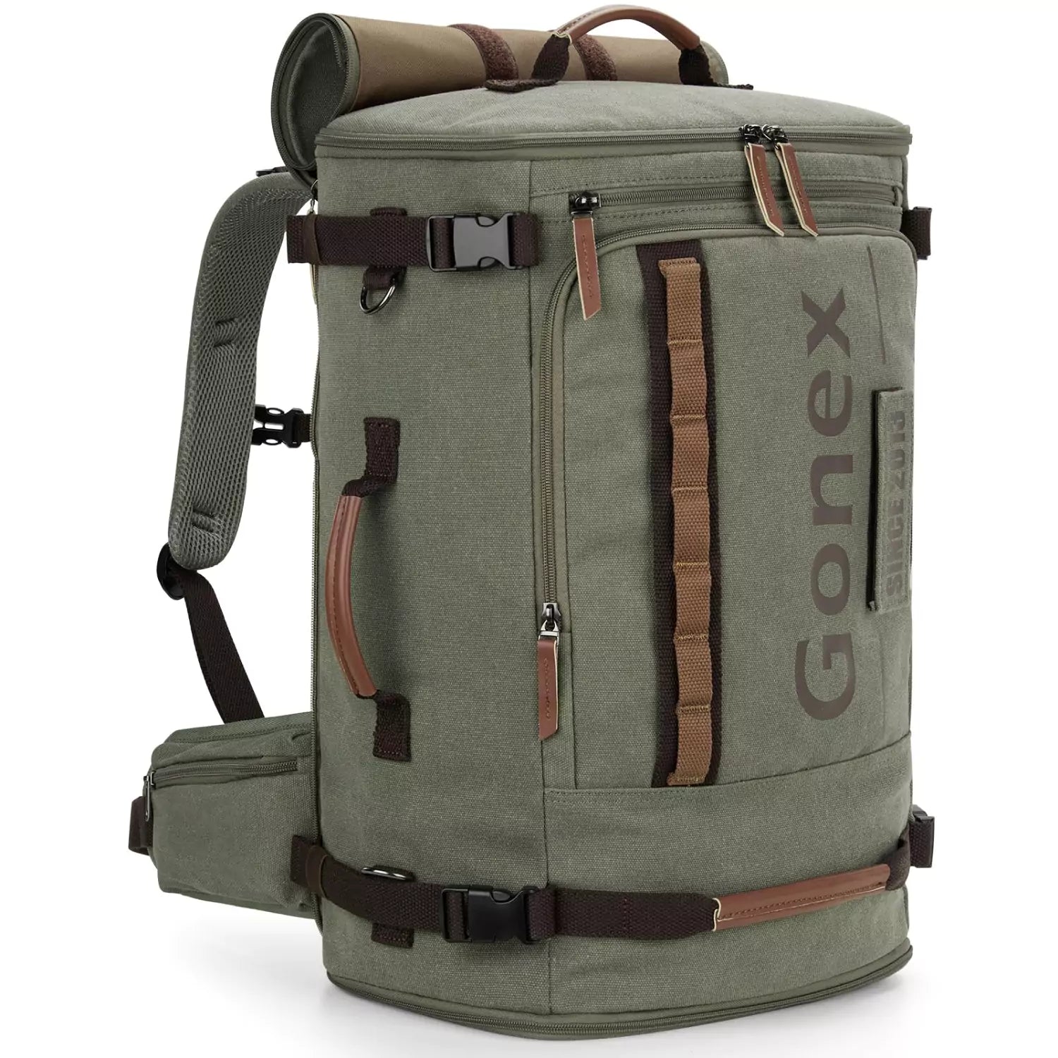gonex-canvas-laptop-backpack-with-velcro-patch image 1