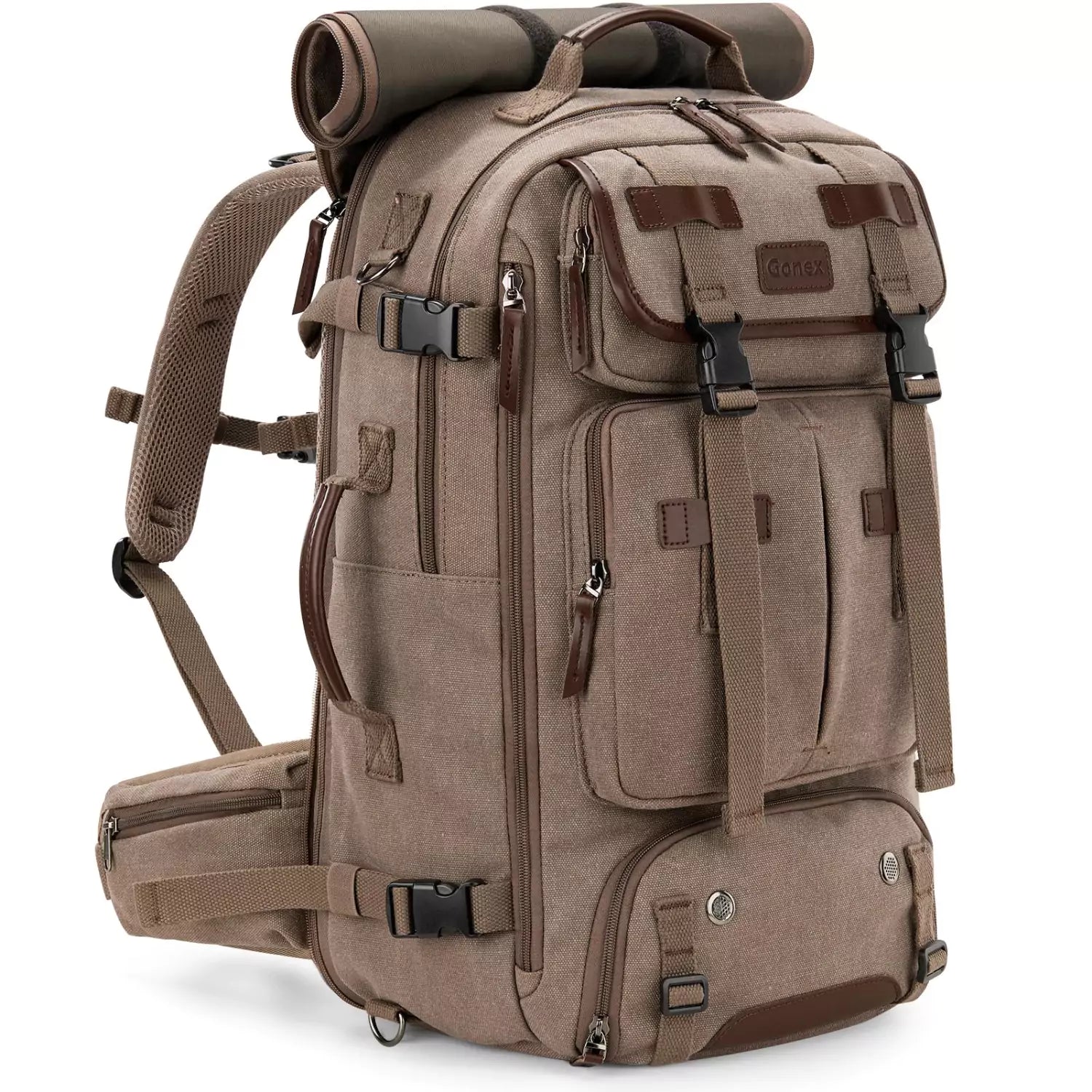 gonex-vintage-canvas-backpack-3-in-1-convertible-travel-bag-40l-45l image 2
