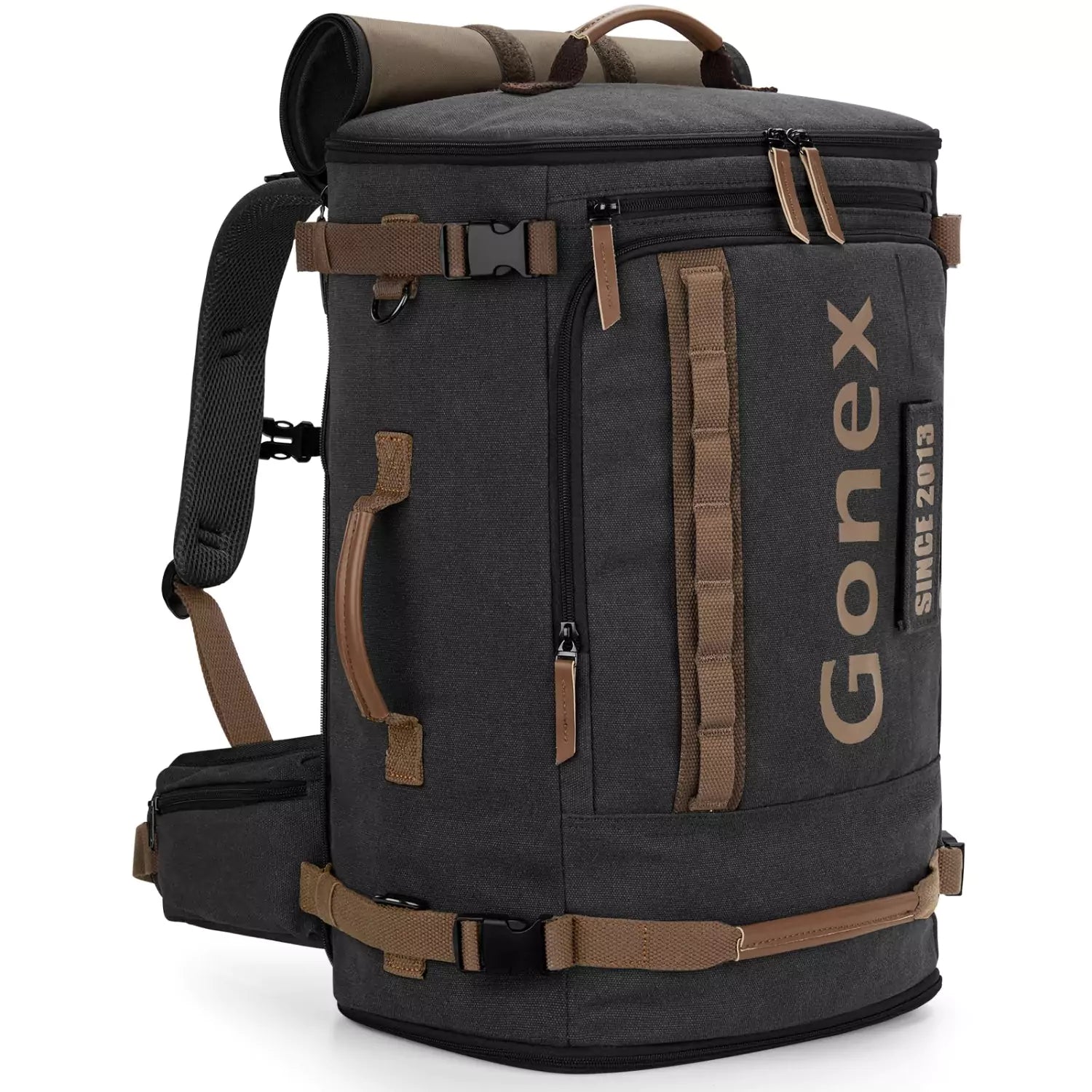 gonex-canvas-laptop-backpack-with-velcro-patch image 3