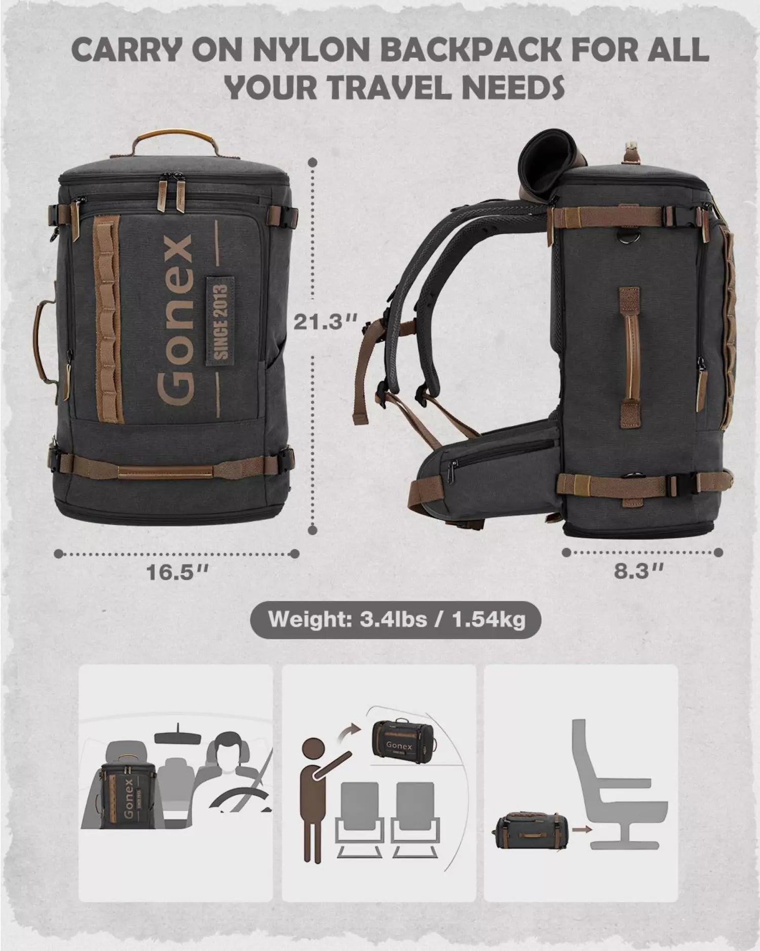 gonex-canvas-laptop-backpack-with-velcro-patch image 4