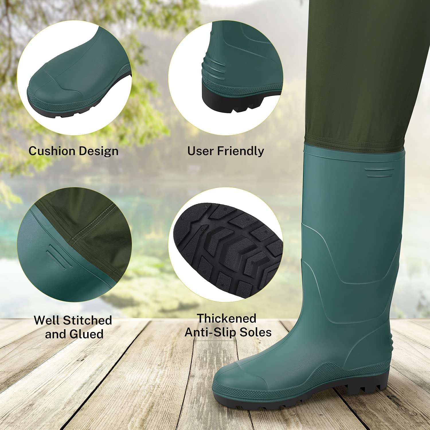 gonex-chest-waders-lightweight-waterproof-fishing-waders-with-boots-size-9-14 image 3