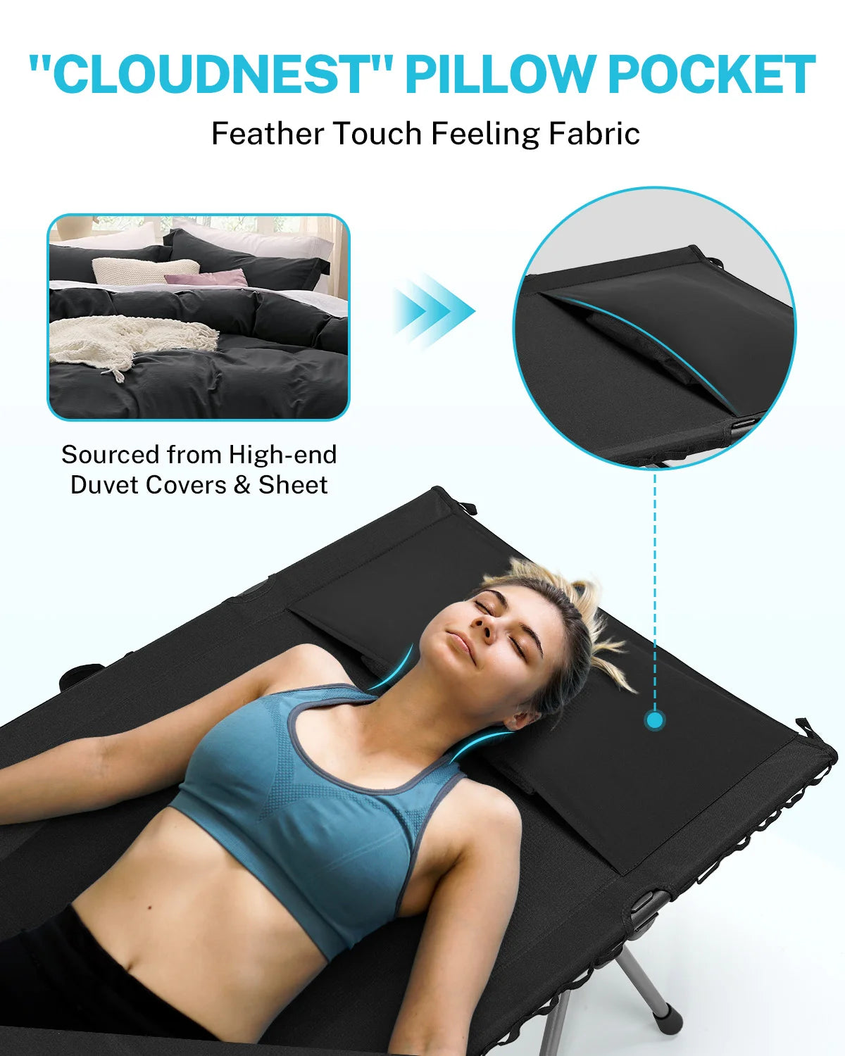 gonex-2-in-1-ultralight-folding-camping-cot-with-leg-extenders-350-lbs-capacity image 3