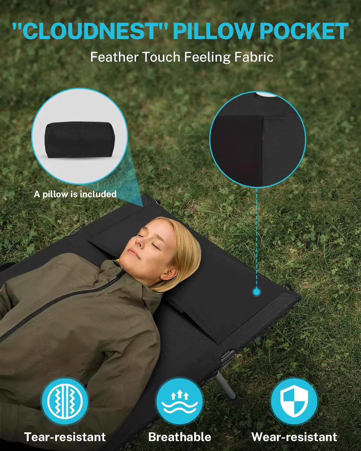 gonex-31-5-extra-wide-portable-camping-cot-with-leg-extenders-and-pillow-pocket image 3