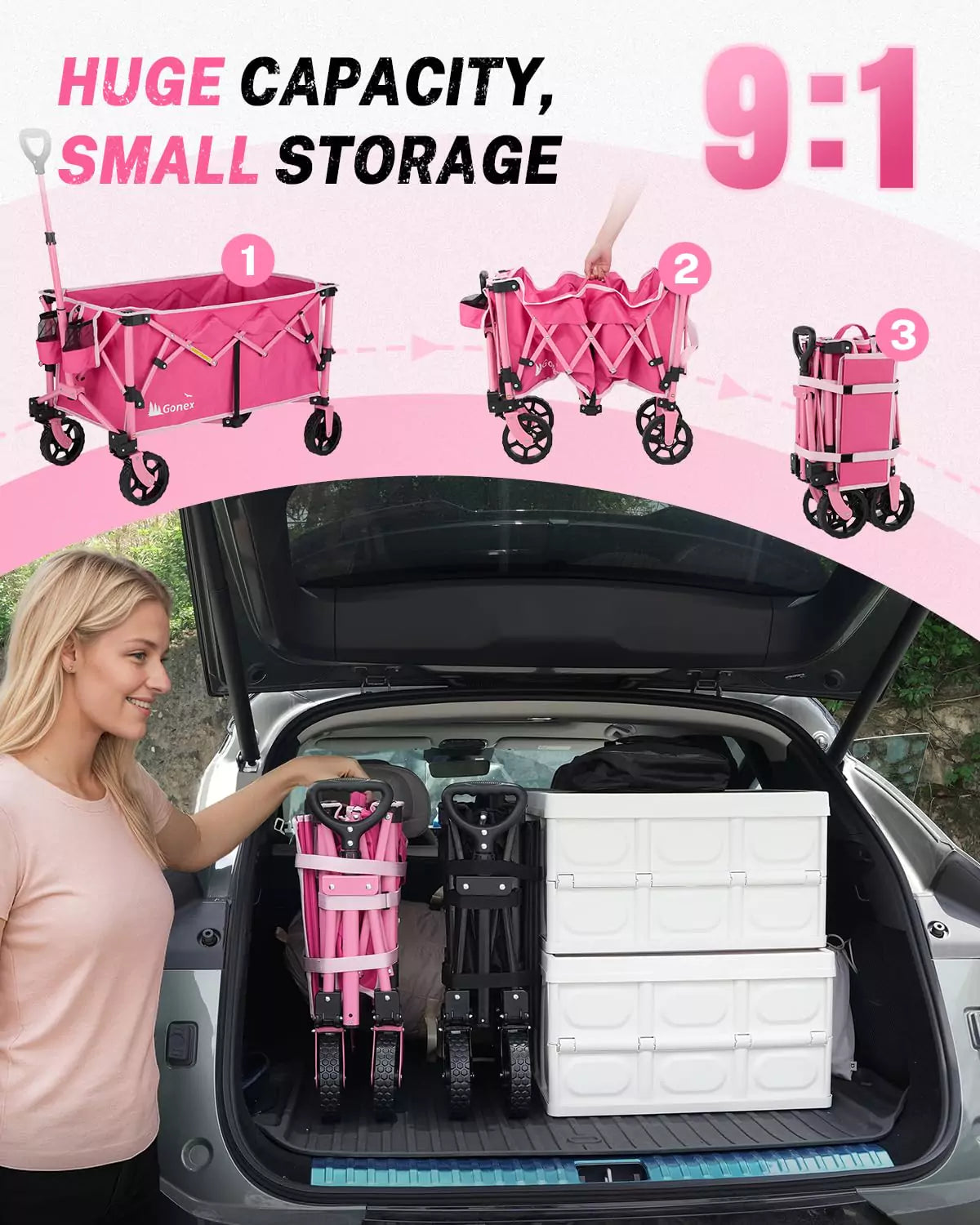 gonex-38-l-collapsible-wagon-cart-with-200l-capacity-360-lbs-weight-limit image 8