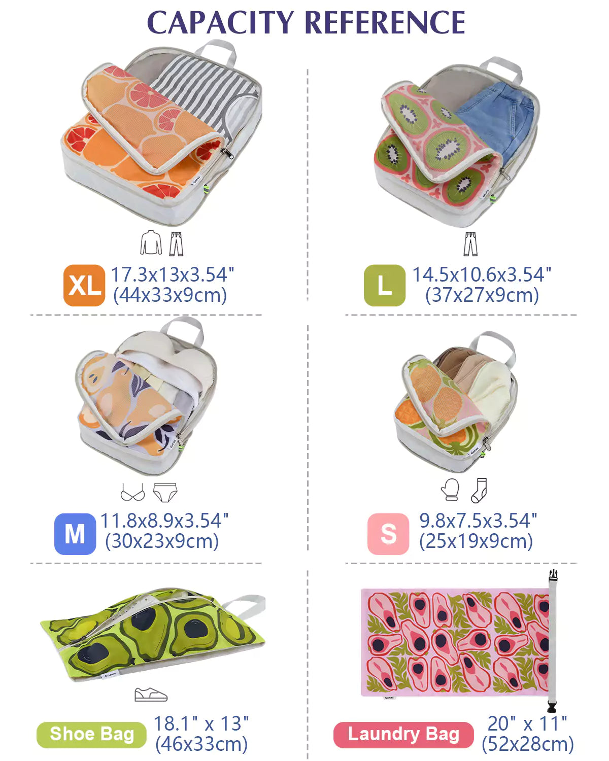 gonex-cute-fruit-compression-packing-cubes-set image 4