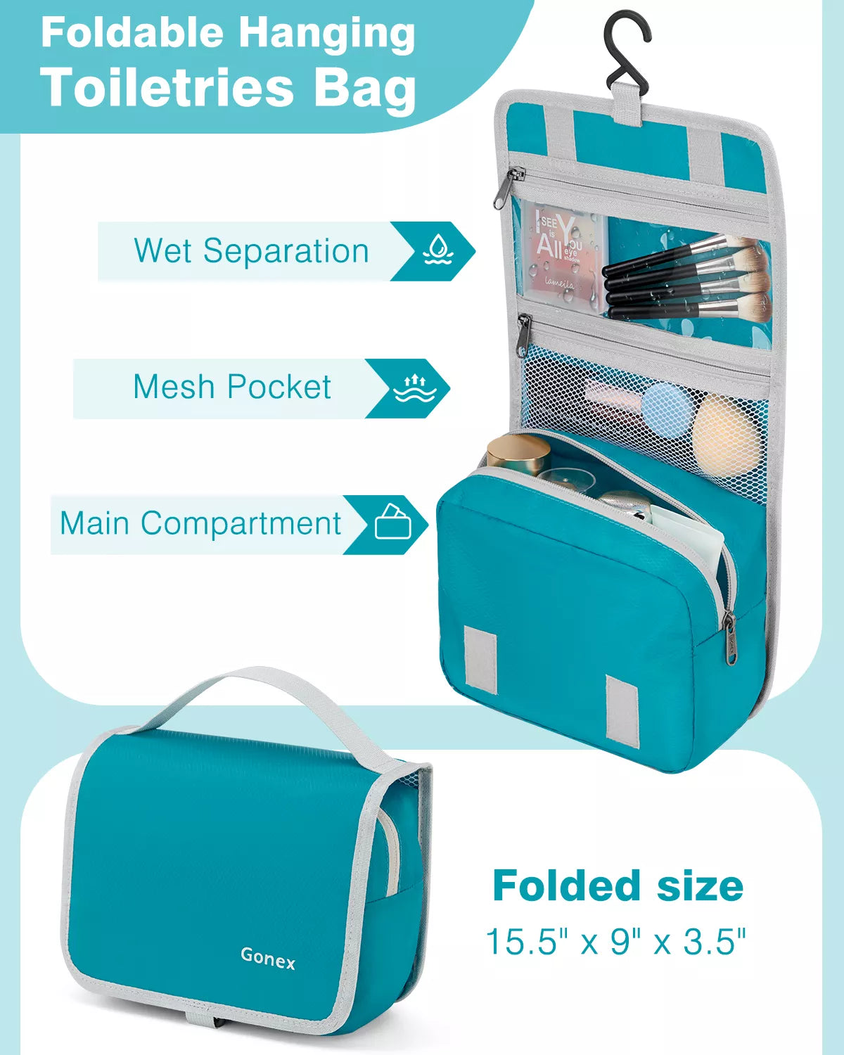 gonex-compression-packing-cubes-set-10-pcs-with-shoe-bag-laundry-bag-hanging-toi image 2
