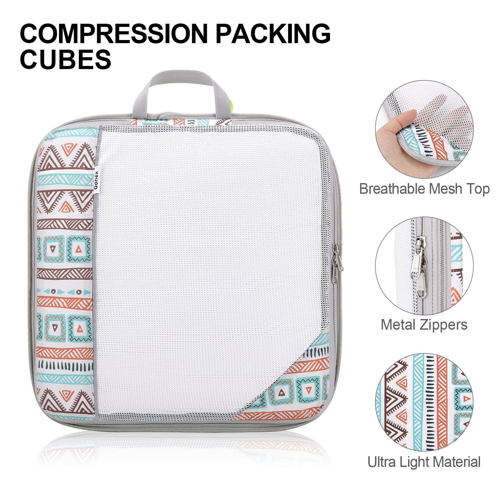 gonex-boho-compression-packing-cubes-6-piece-set image 3