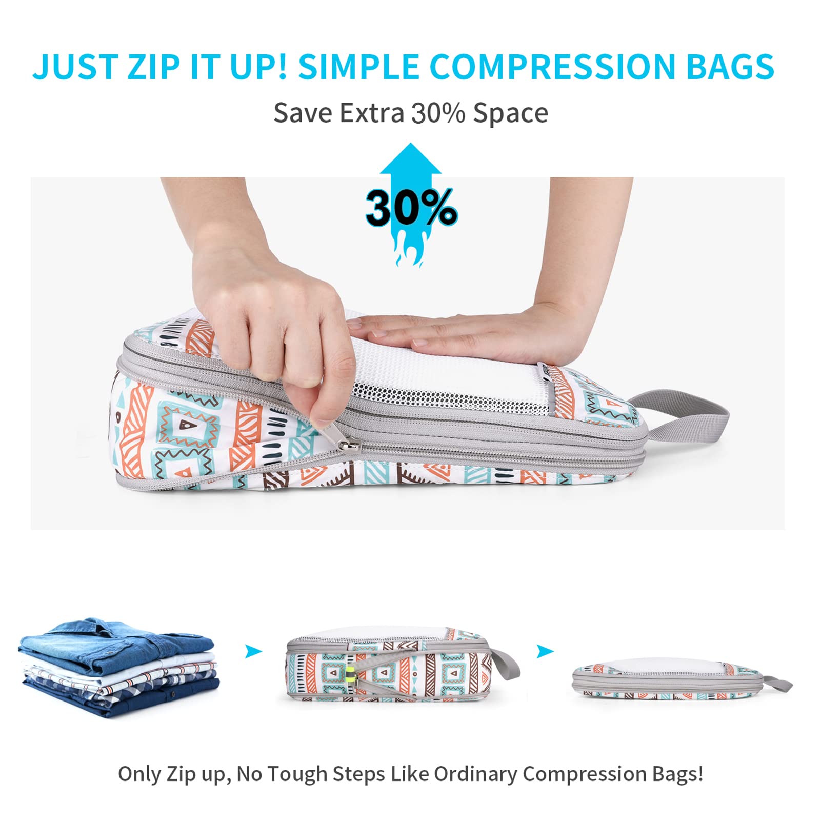 gonex-boho-compression-packing-cubes-6-piece-set image 2