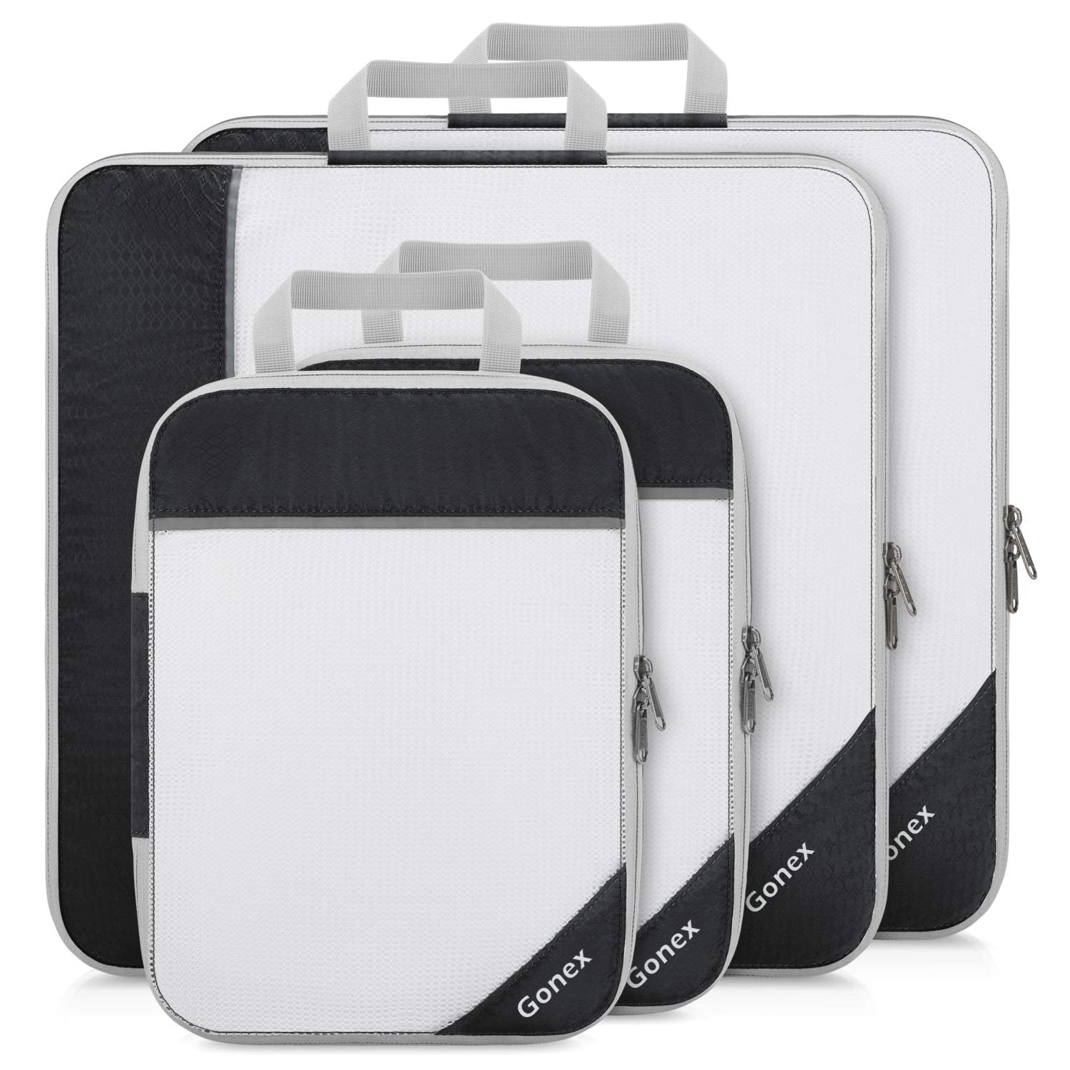 gonex-2m-2l-compression-packing-cubes-set-mesh-nylon-travel-organizers-space-sav image 2