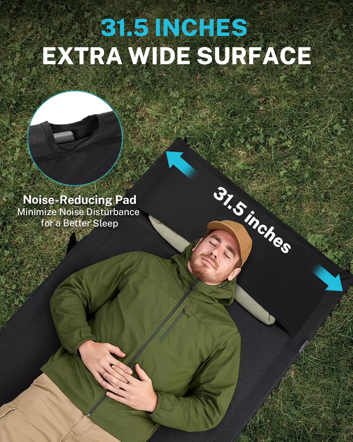 gonex-31-5-extra-wide-portable-camping-cot-with-leg-extenders-and-pillow-pocket image 4
