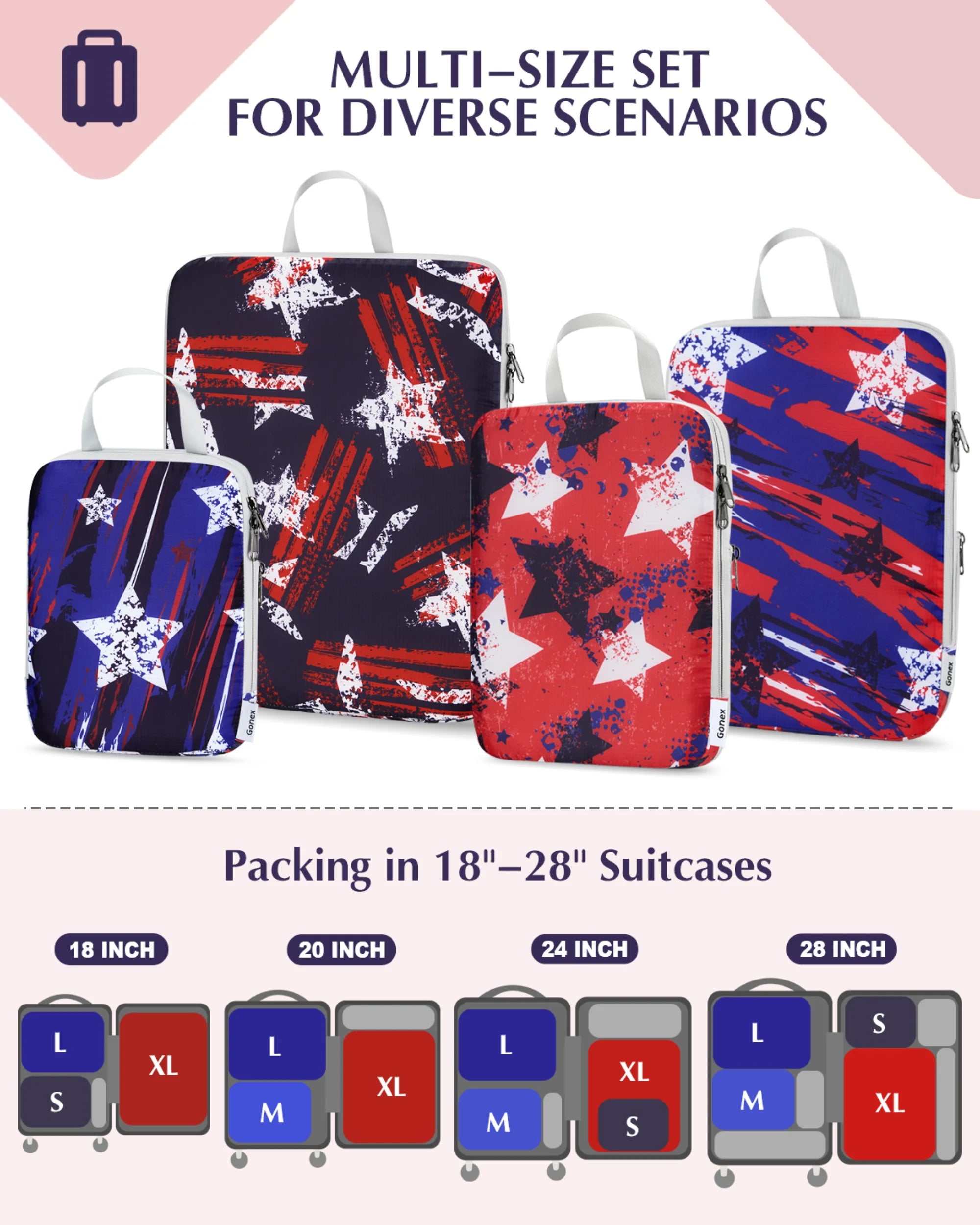 gonex-patriot-stripe-compression-packing-cubes-set-4-piece image 6