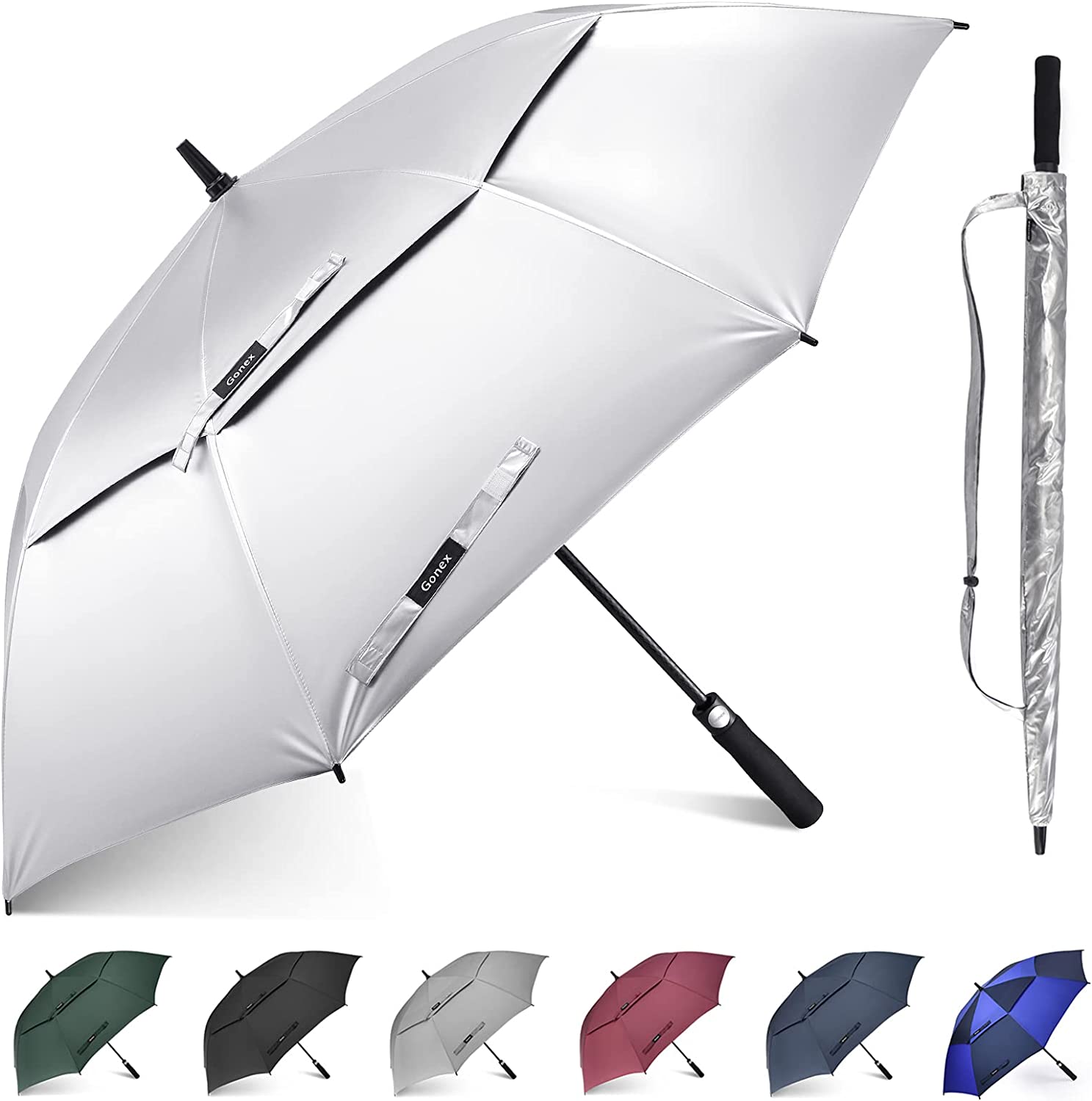 gonex-62-inch-large-golf-umbrella-double-canopy-with-upf-50-protection image 2