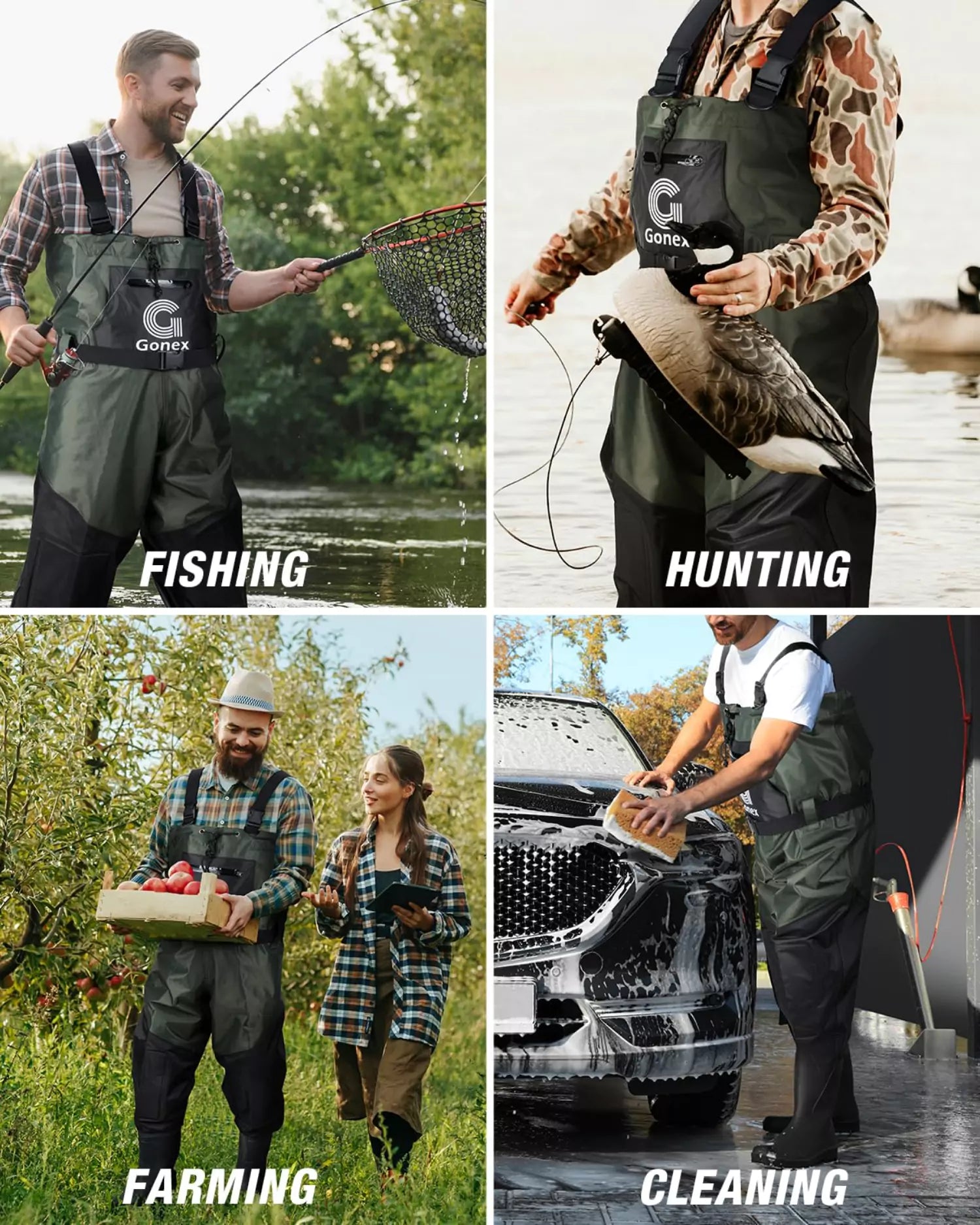 gonex-pvc-chest-wader-with-boot-hanger-waterproof-lightweight image 6
