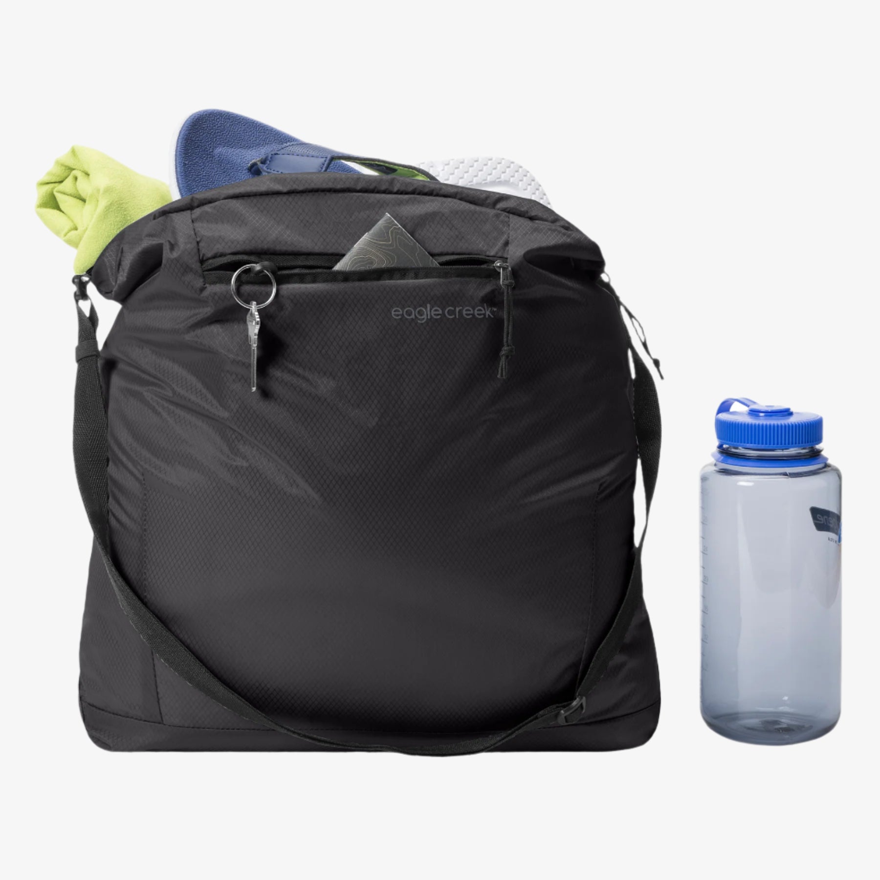 eagle-creek-packable-tote-bag-ultralight-folds-to-palm-size-ocean-recycled-nylon image 8