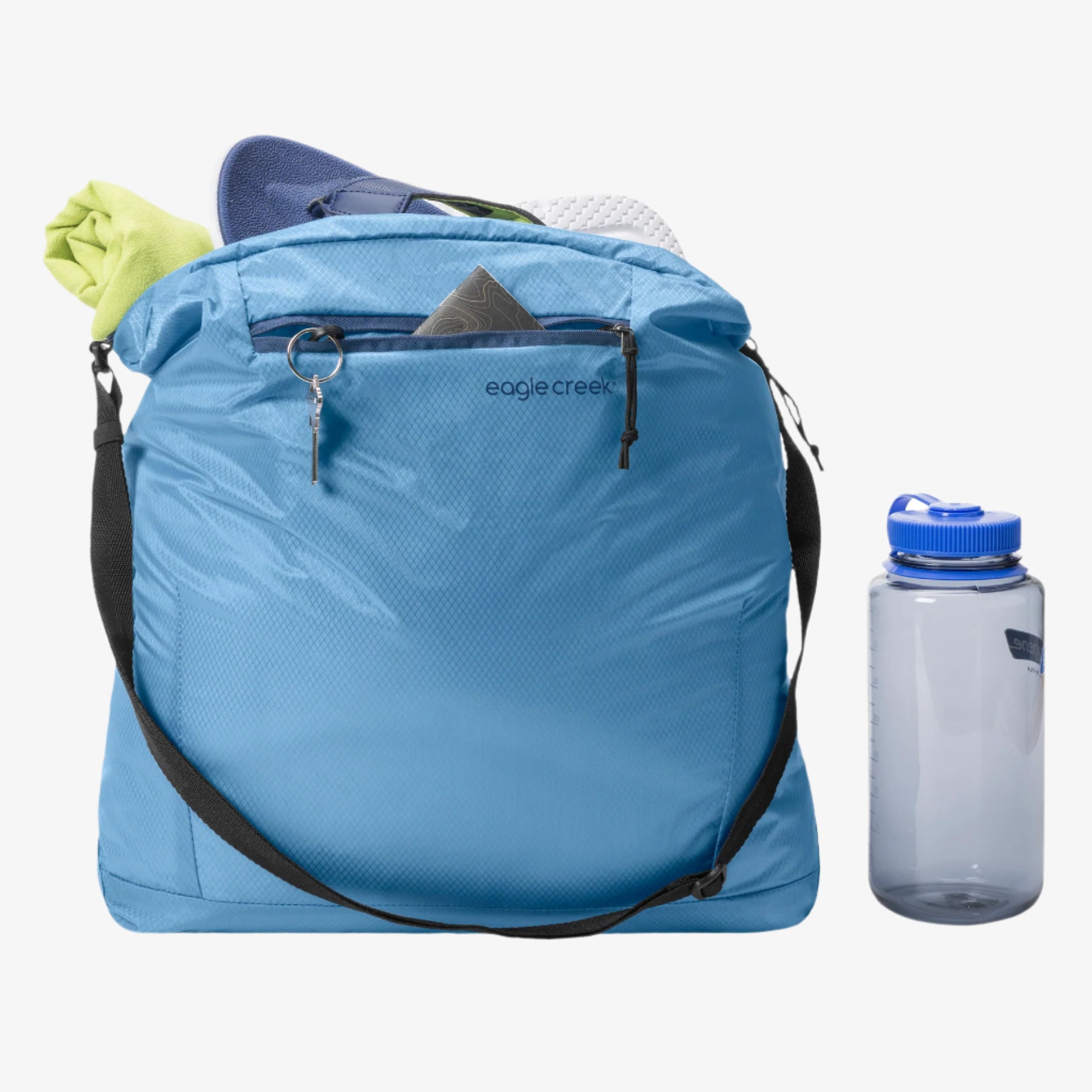 eagle-creek-packable-tote-bag-ultralight-folds-to-palm-size-ocean-recycled-nylon image 4