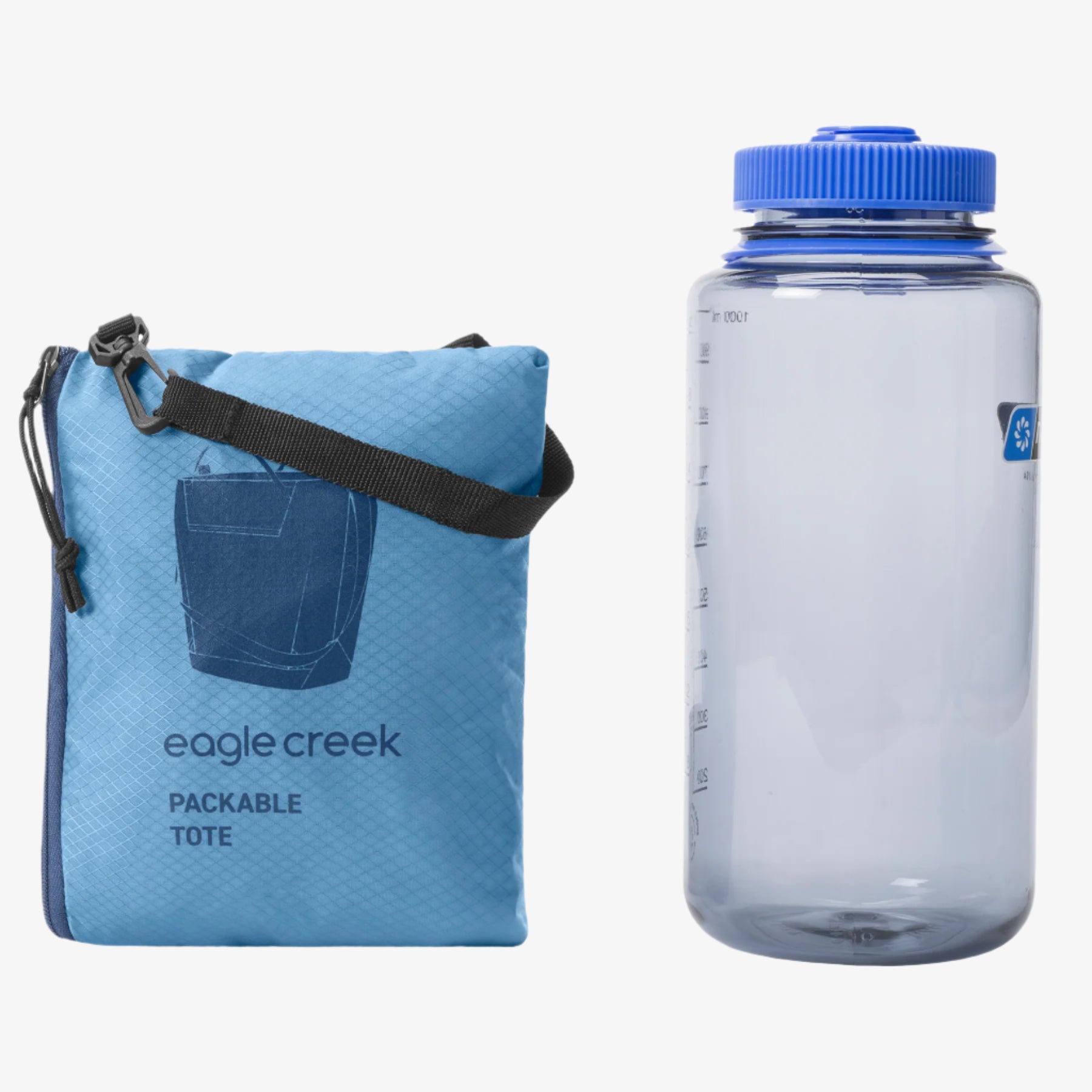 eagle-creek-packable-tote-bag-ultralight-folds-to-palm-size-ocean-recycled-nylon image 2