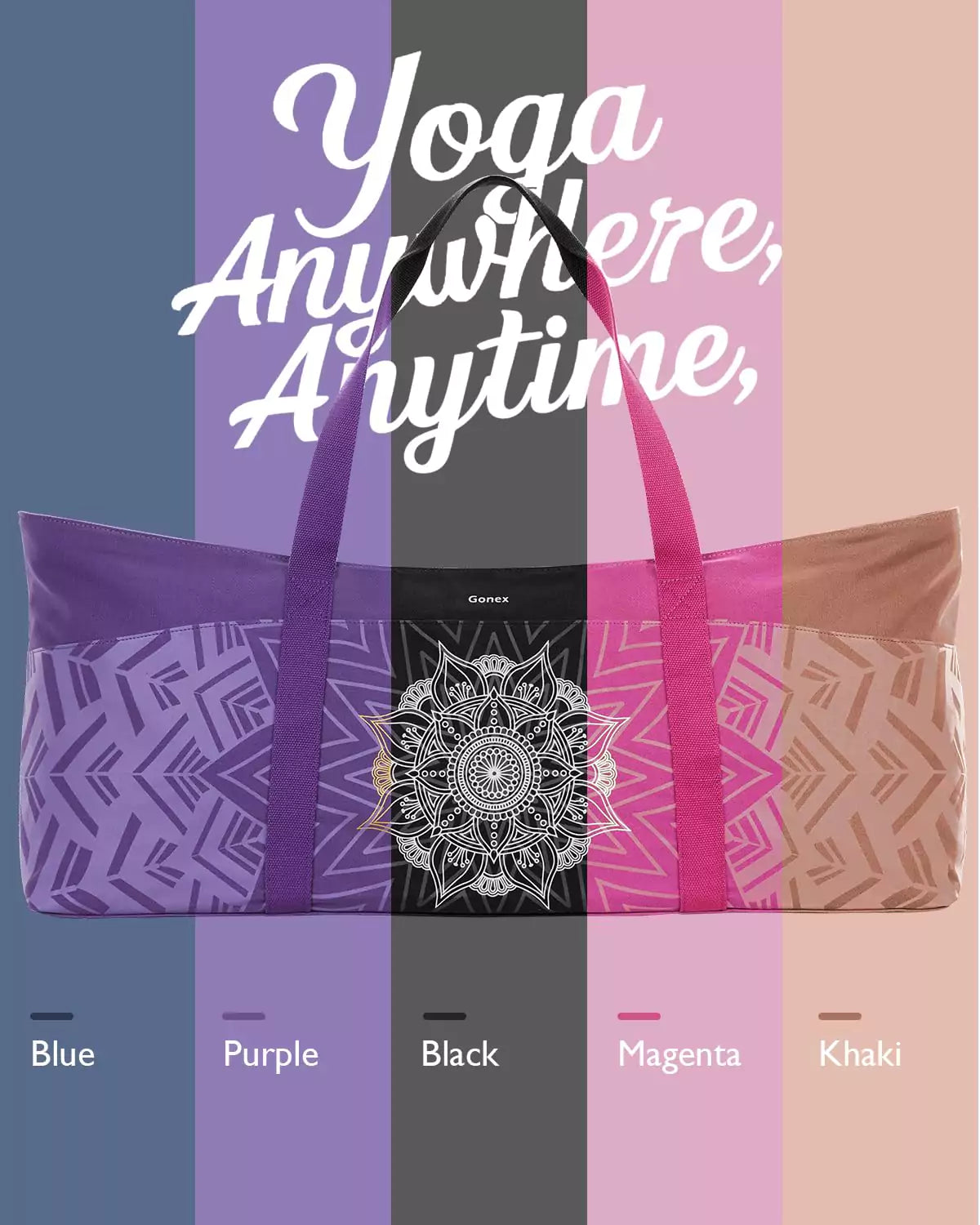 gonex-extra-large-yoga-mat-bag-fits-12mm-mat-blocks-towel-water-bottle-change-of image 8