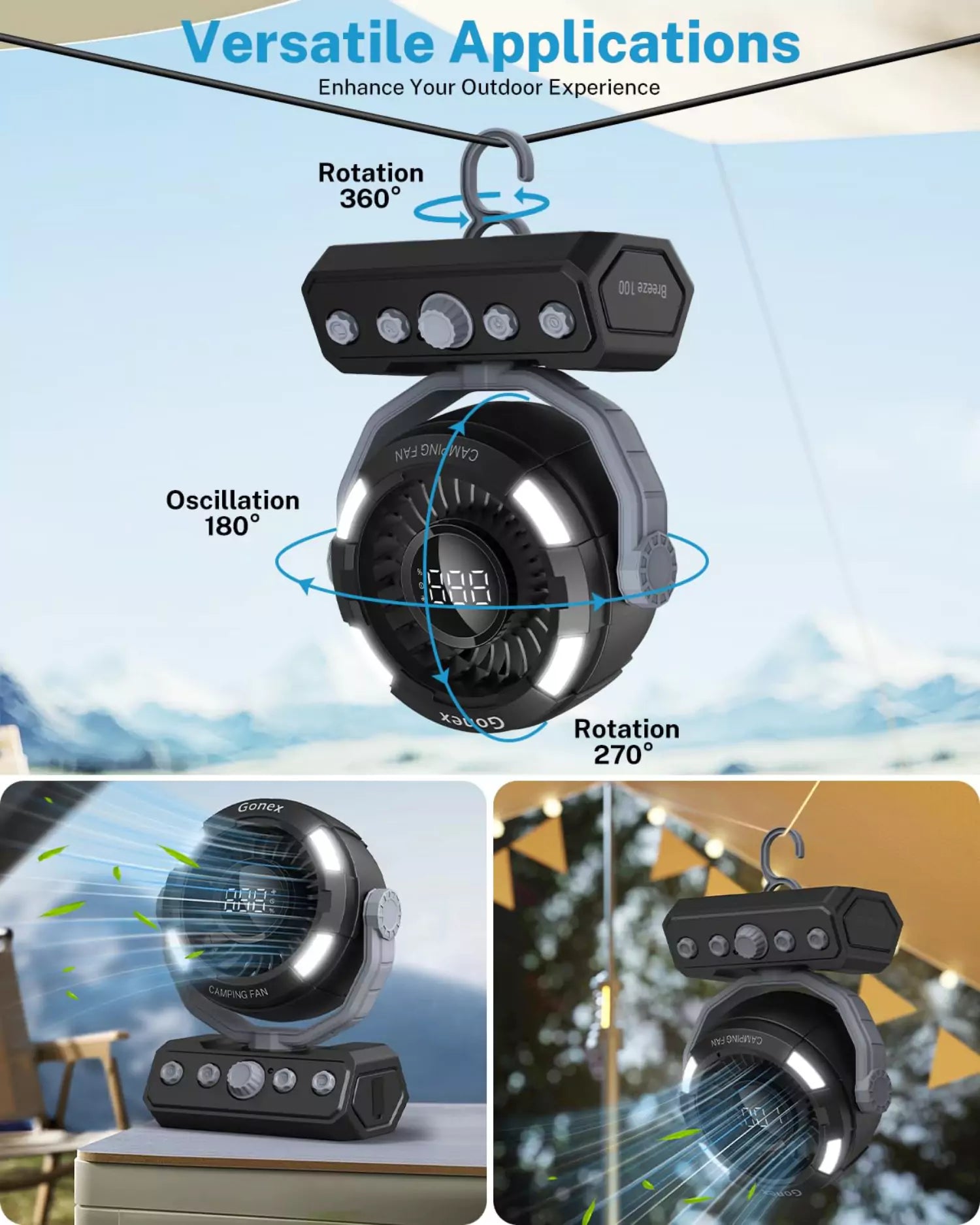 gonex-portable-camping-fan-for-tent-rechargeable-with-20-000mah-power-bank image 2